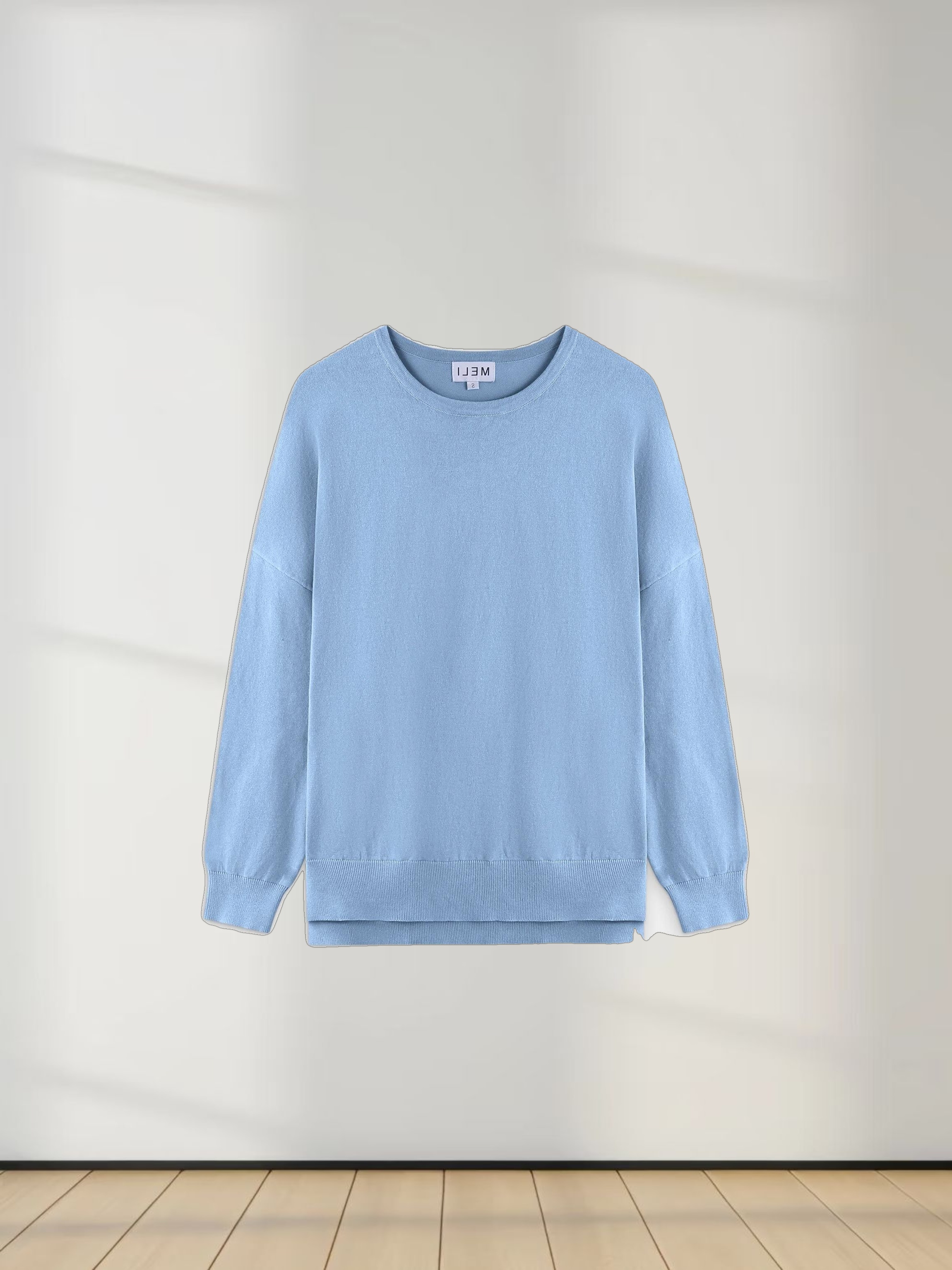 Oversized Lightweight Sweater-Light Blue