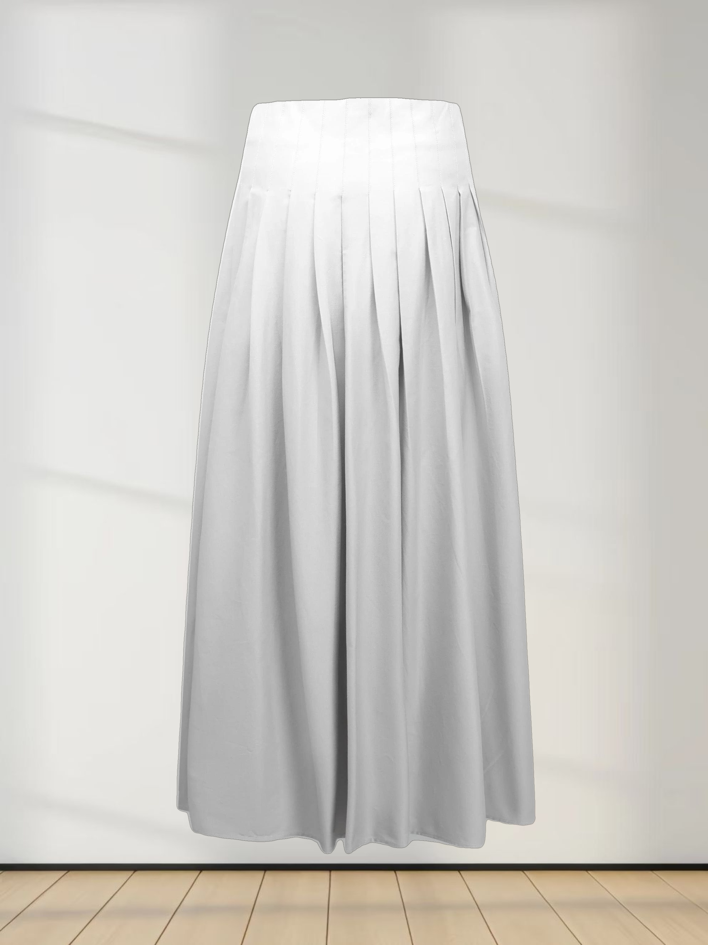 Full Pleated Skirt-Ice Grey