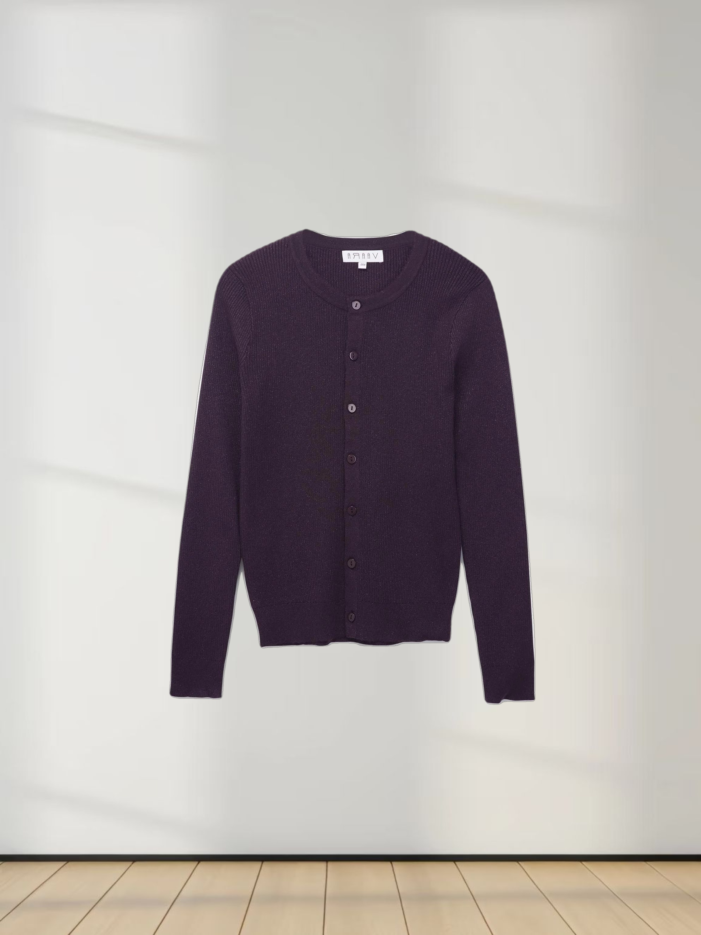 Lurex Ribbed Sweater-Purple