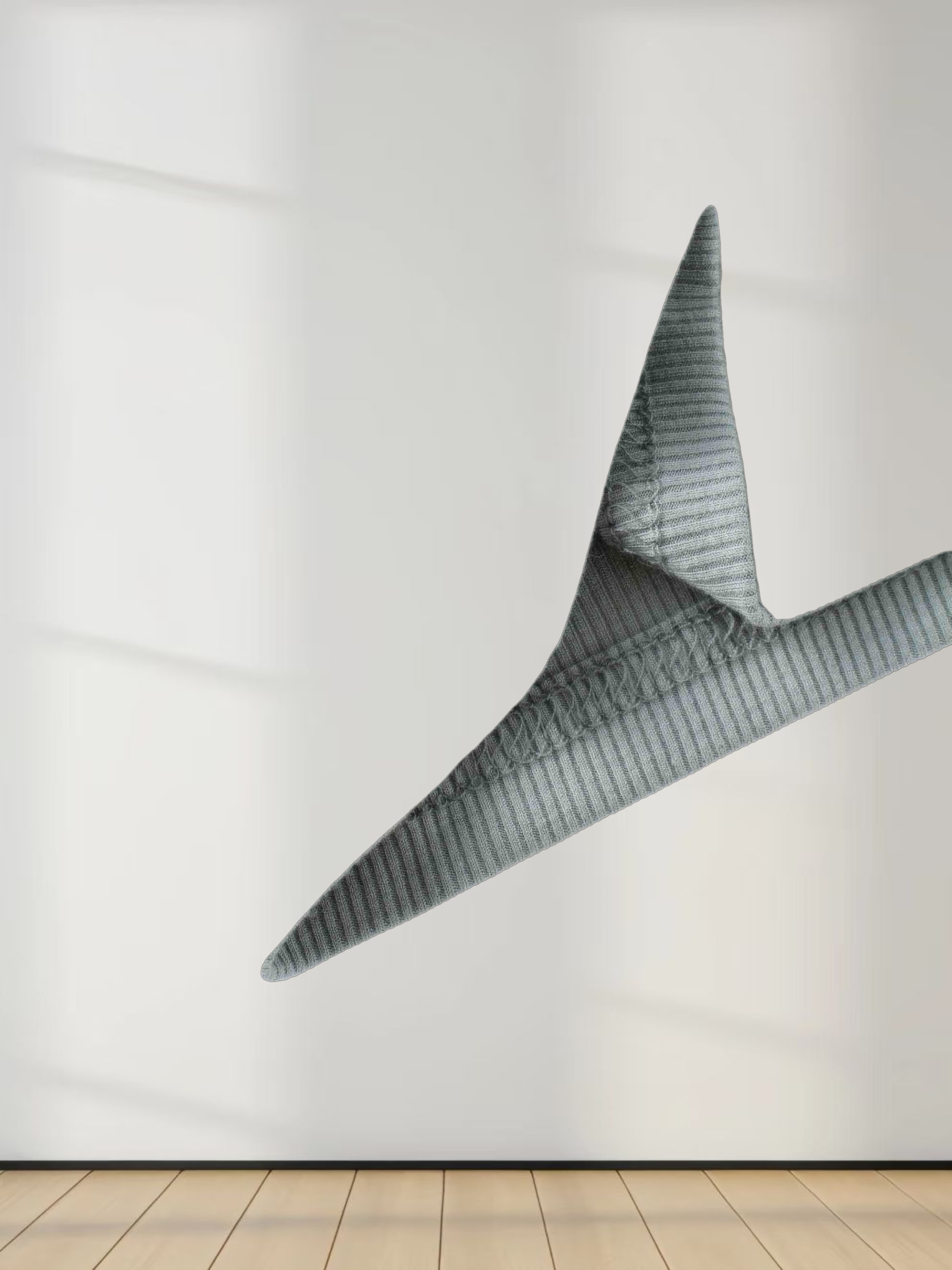 High V Ribbed Tee LS-Sage Green