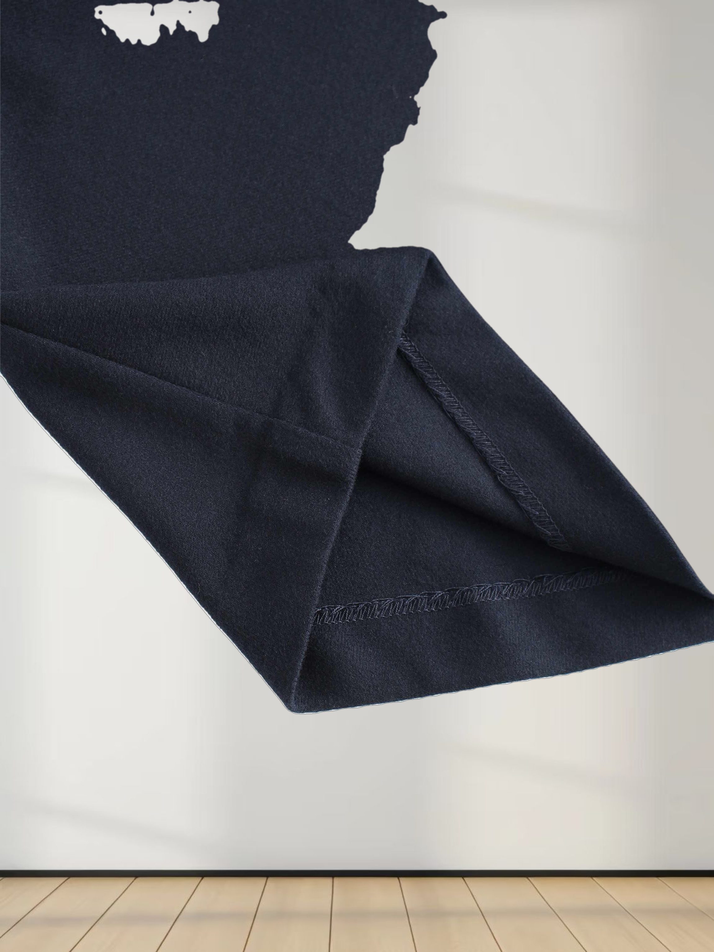 Basic A-Line Seamed Maxi Skirt-Navy