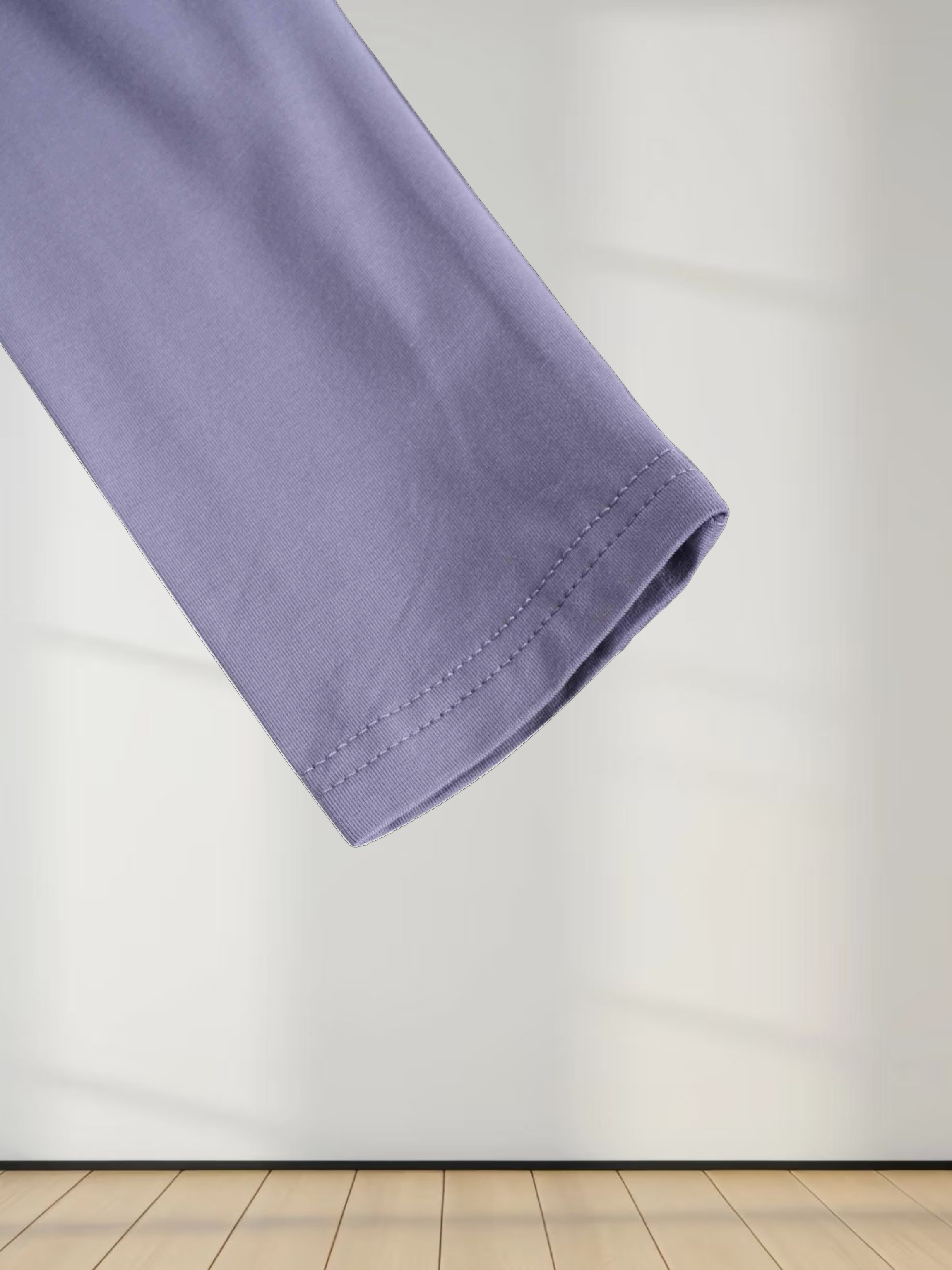 SIDE ELASTIC TEE-BLUE