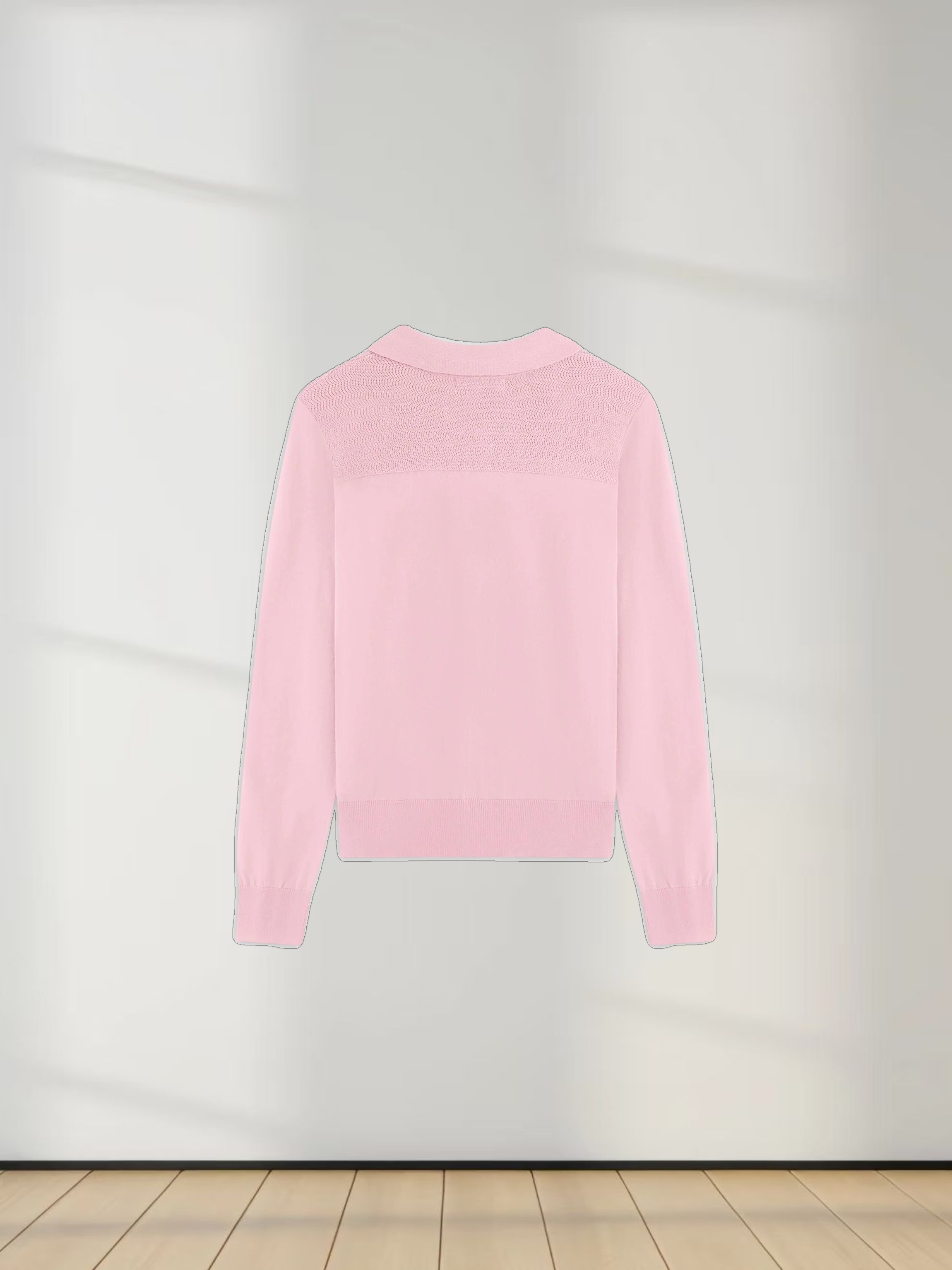 Mesh Top Sweater-Light Pink