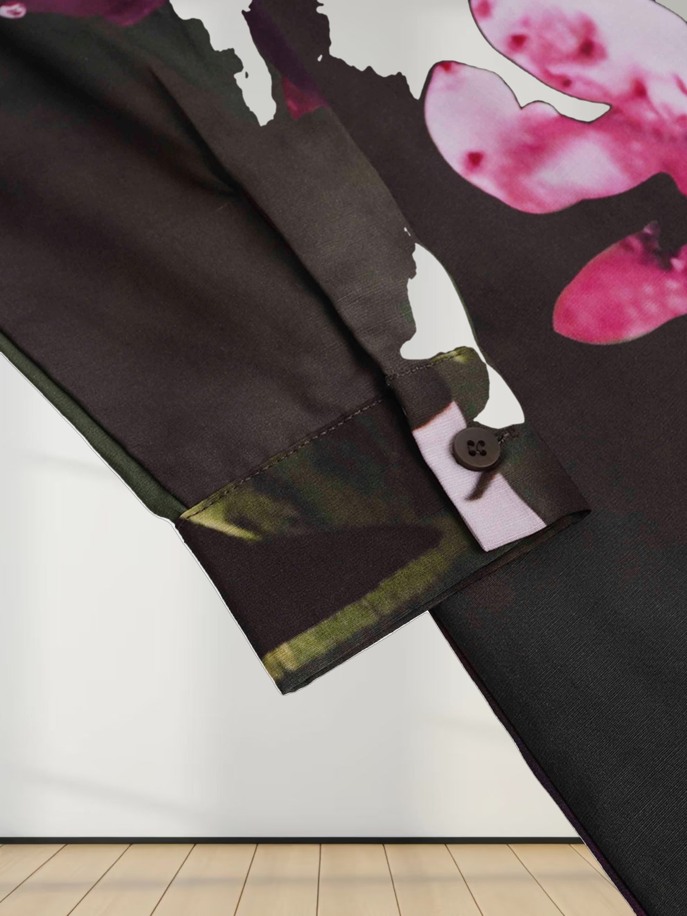 Empire Waist Puff Sleeve Dress-Green Forest