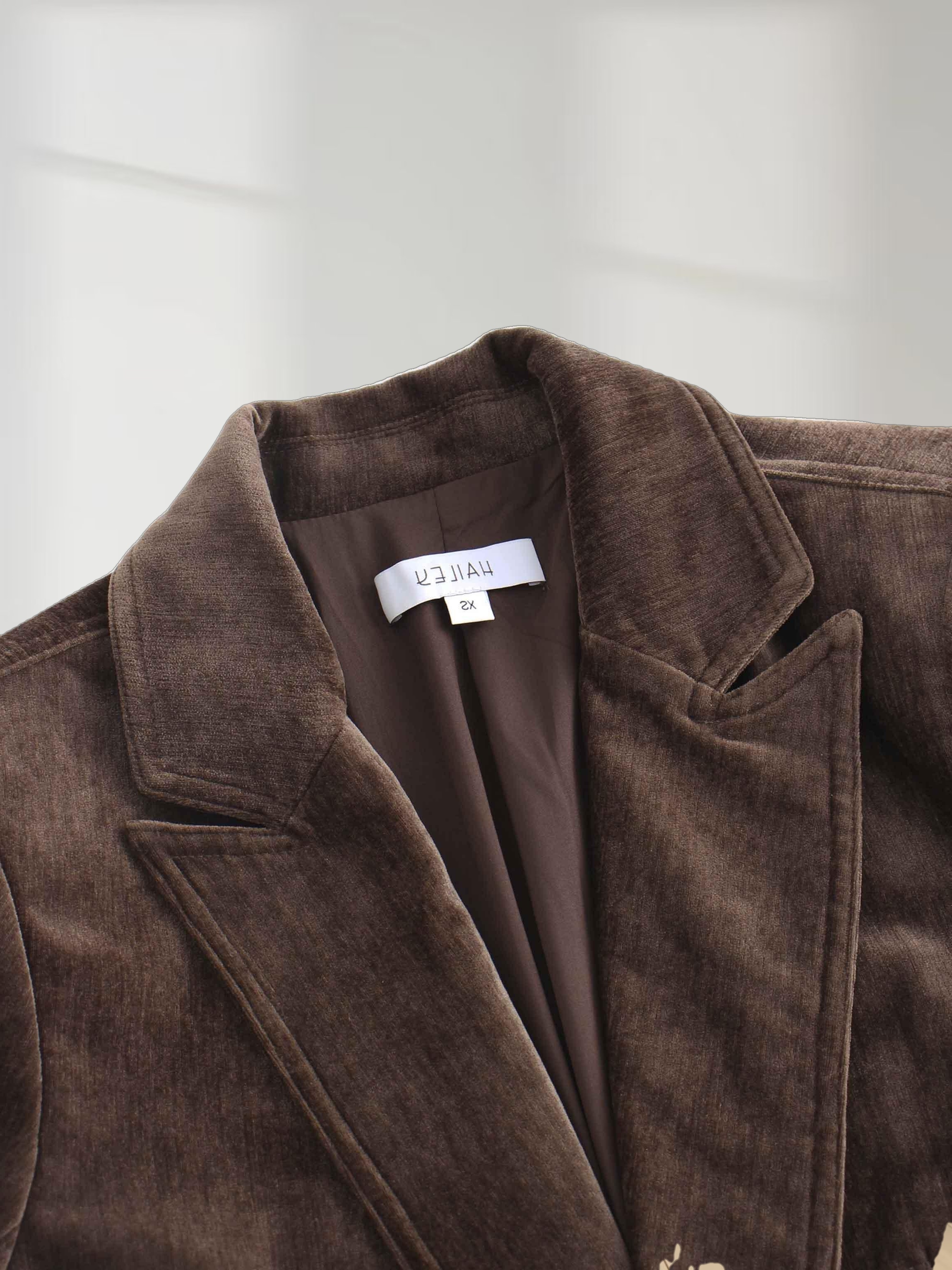 Chenille Blazer-Brown