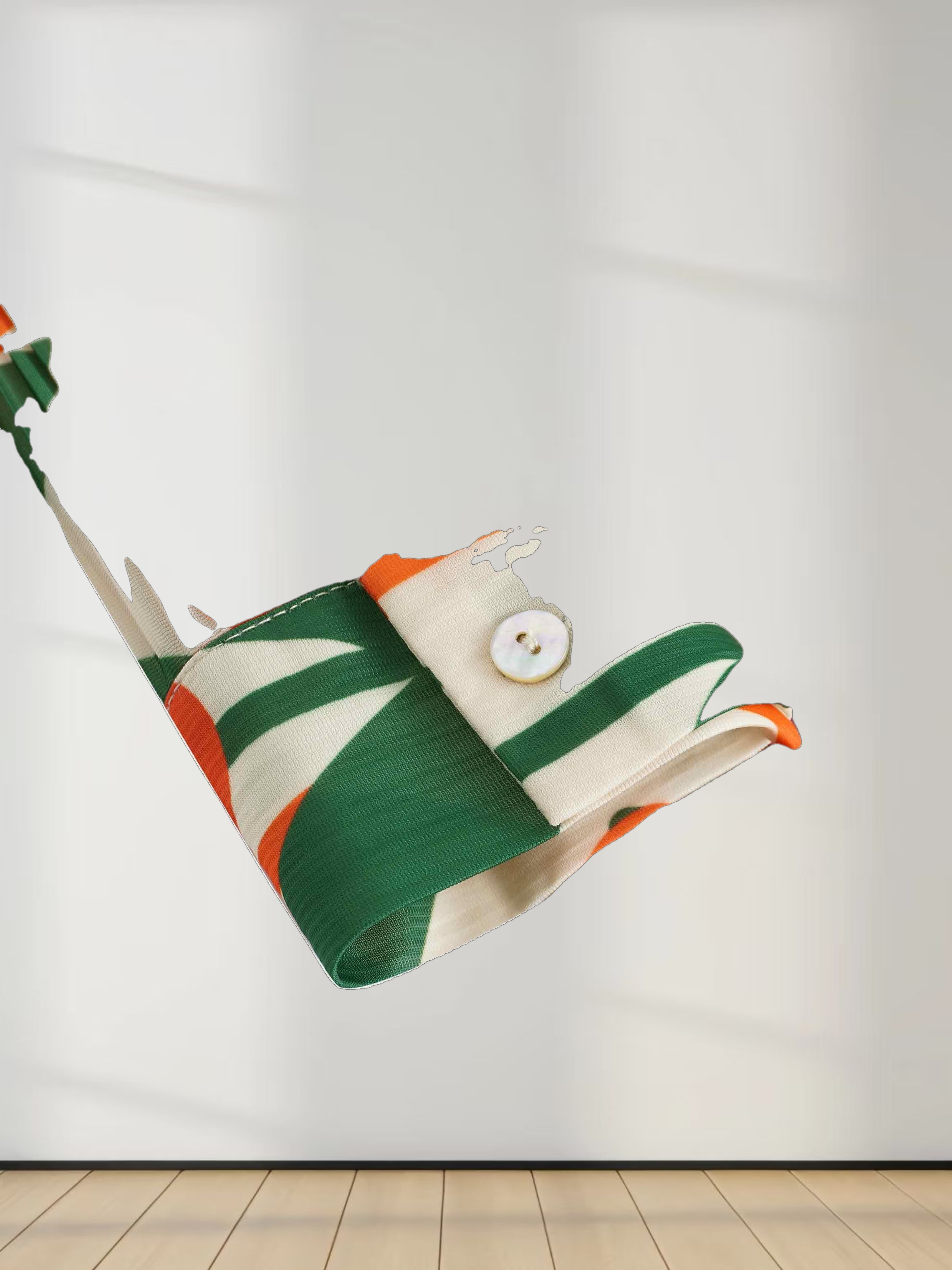 Micro Pleats Princess Style Dress-Orange Floral