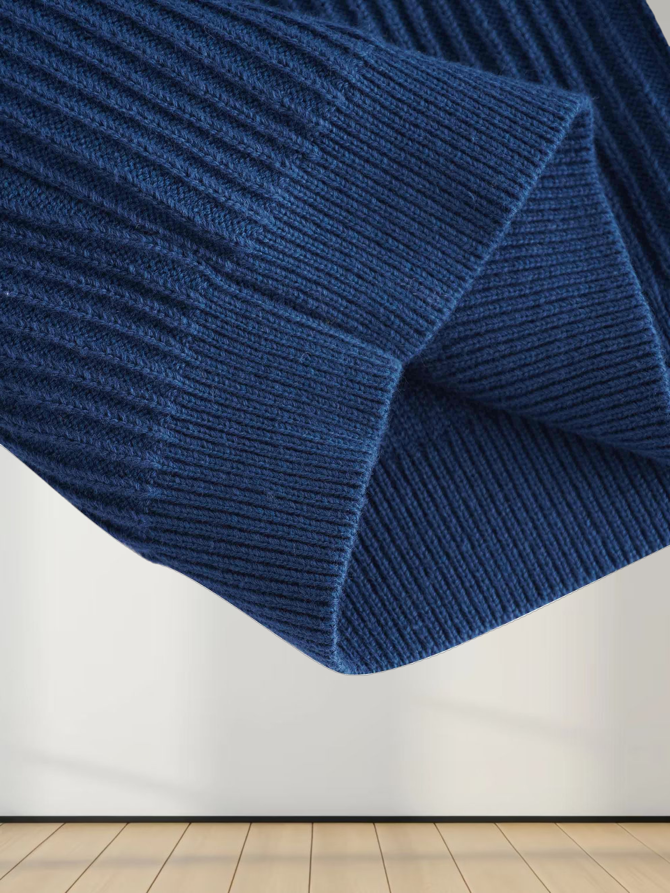 Button Down Ribbed Cardigan-Mallard Blue