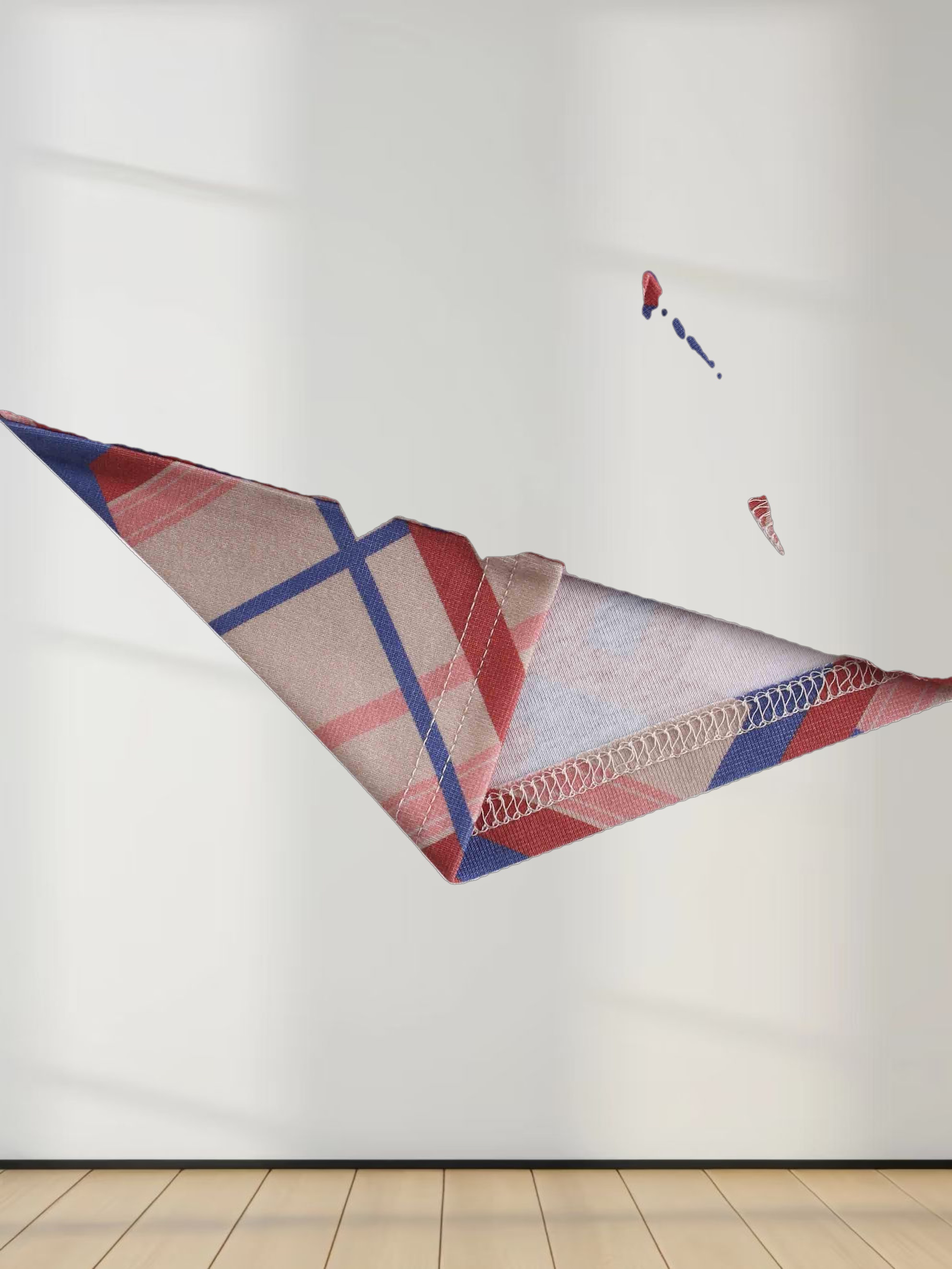 Printed Collar Snap Tee-Mix Plaid