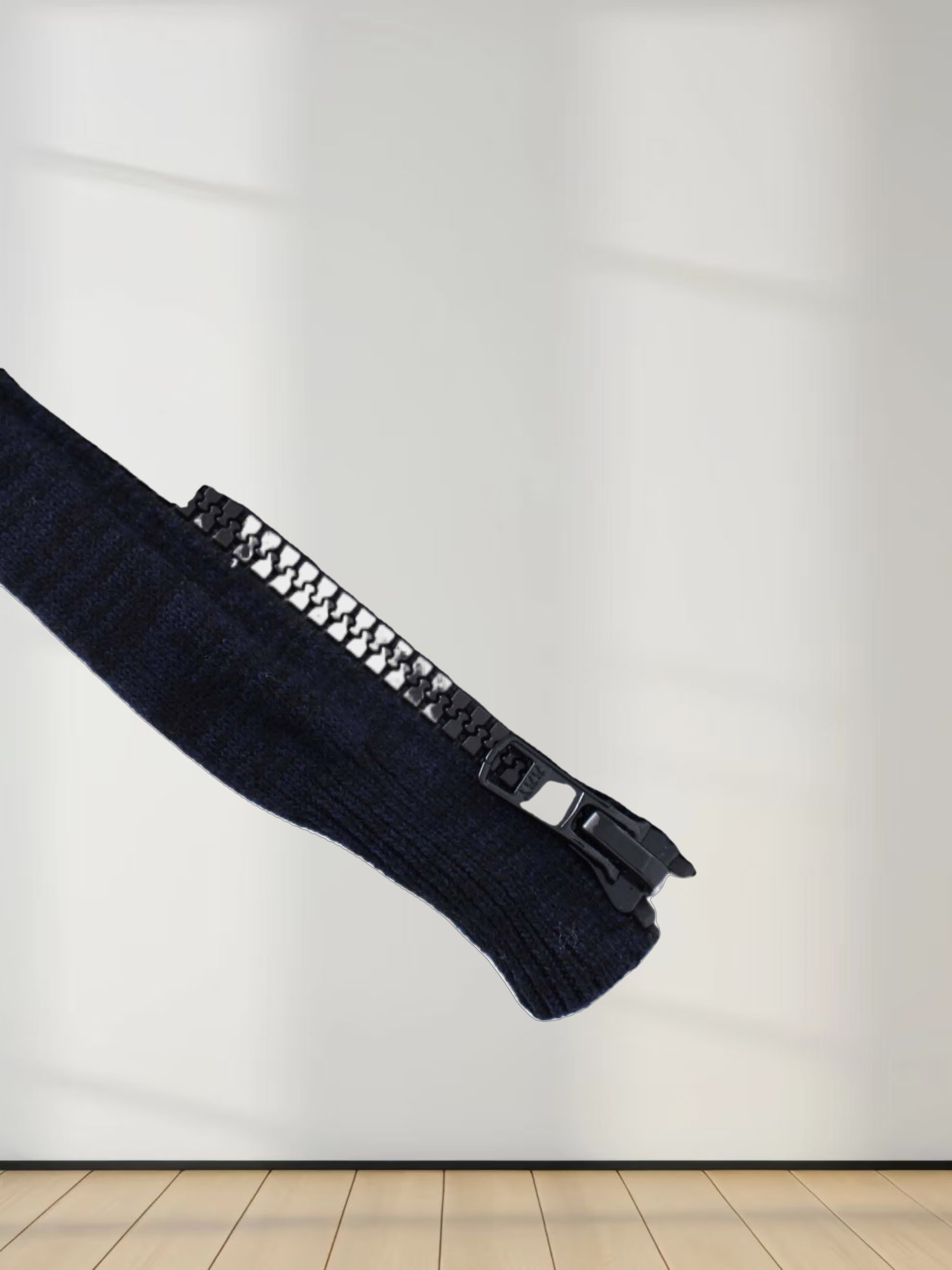 Side Zipper Sweater-Black/Blue