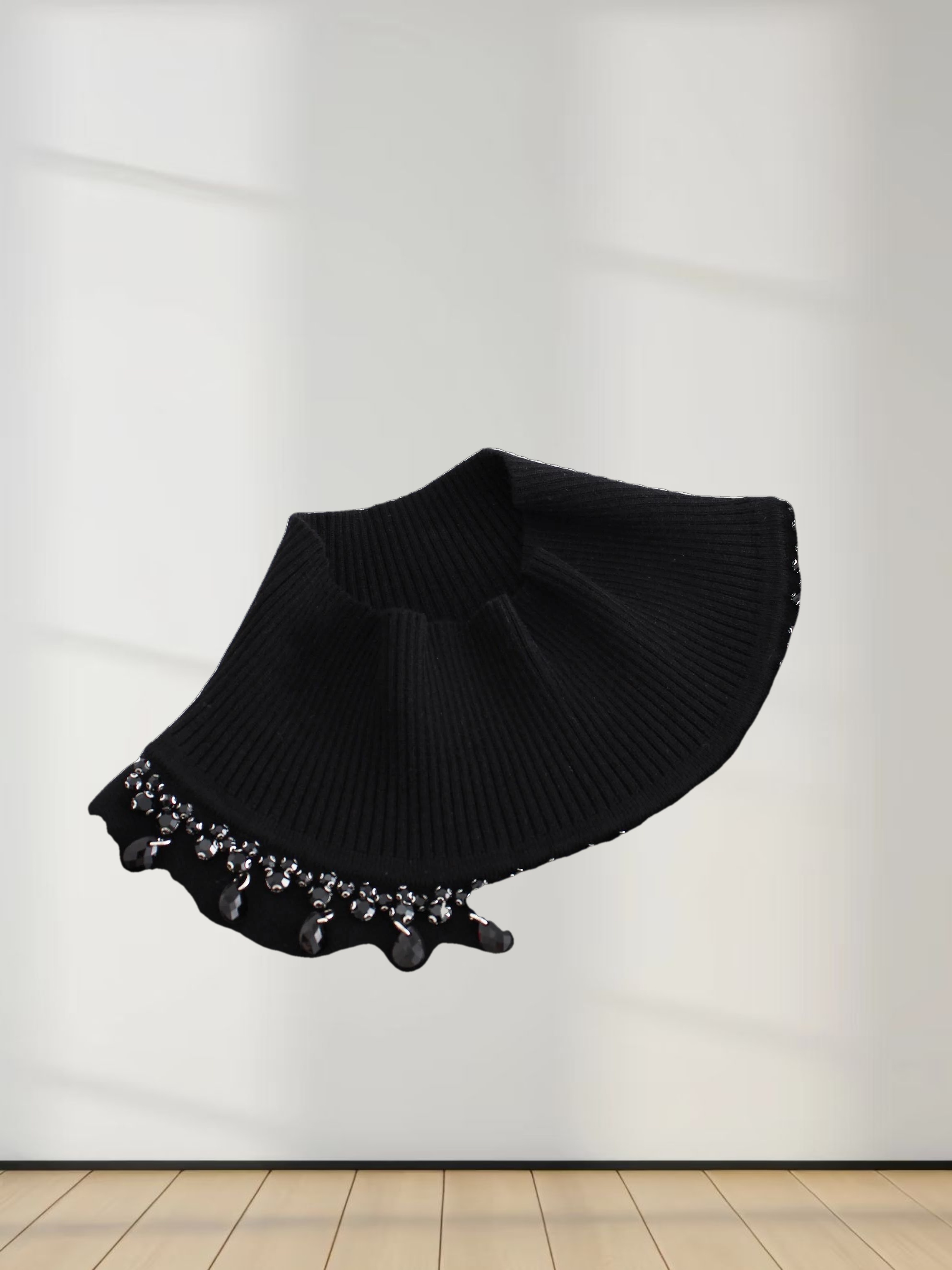 Beaded Turtleneck-Black