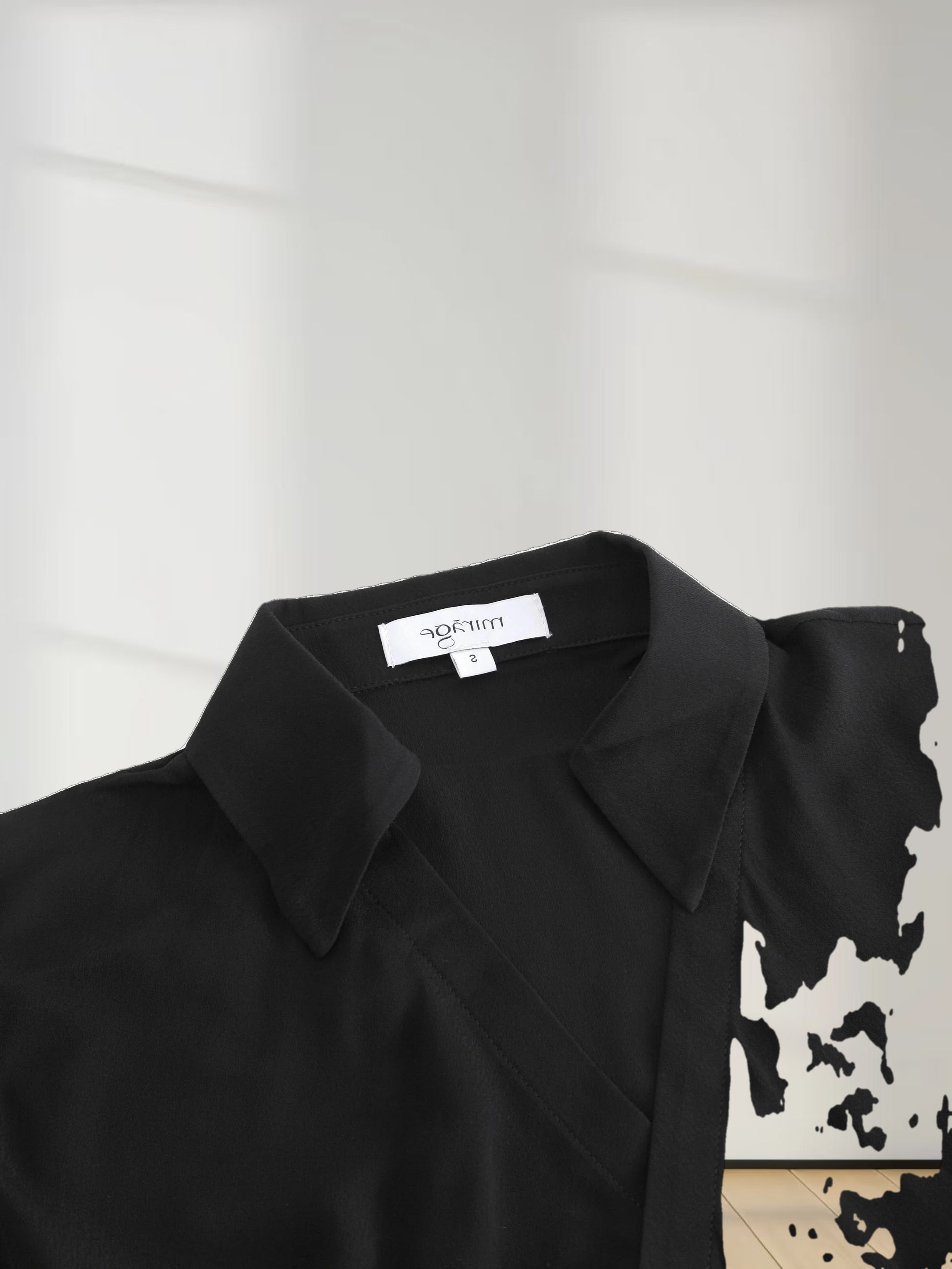 U Shape Wrap Prong Dress-Black