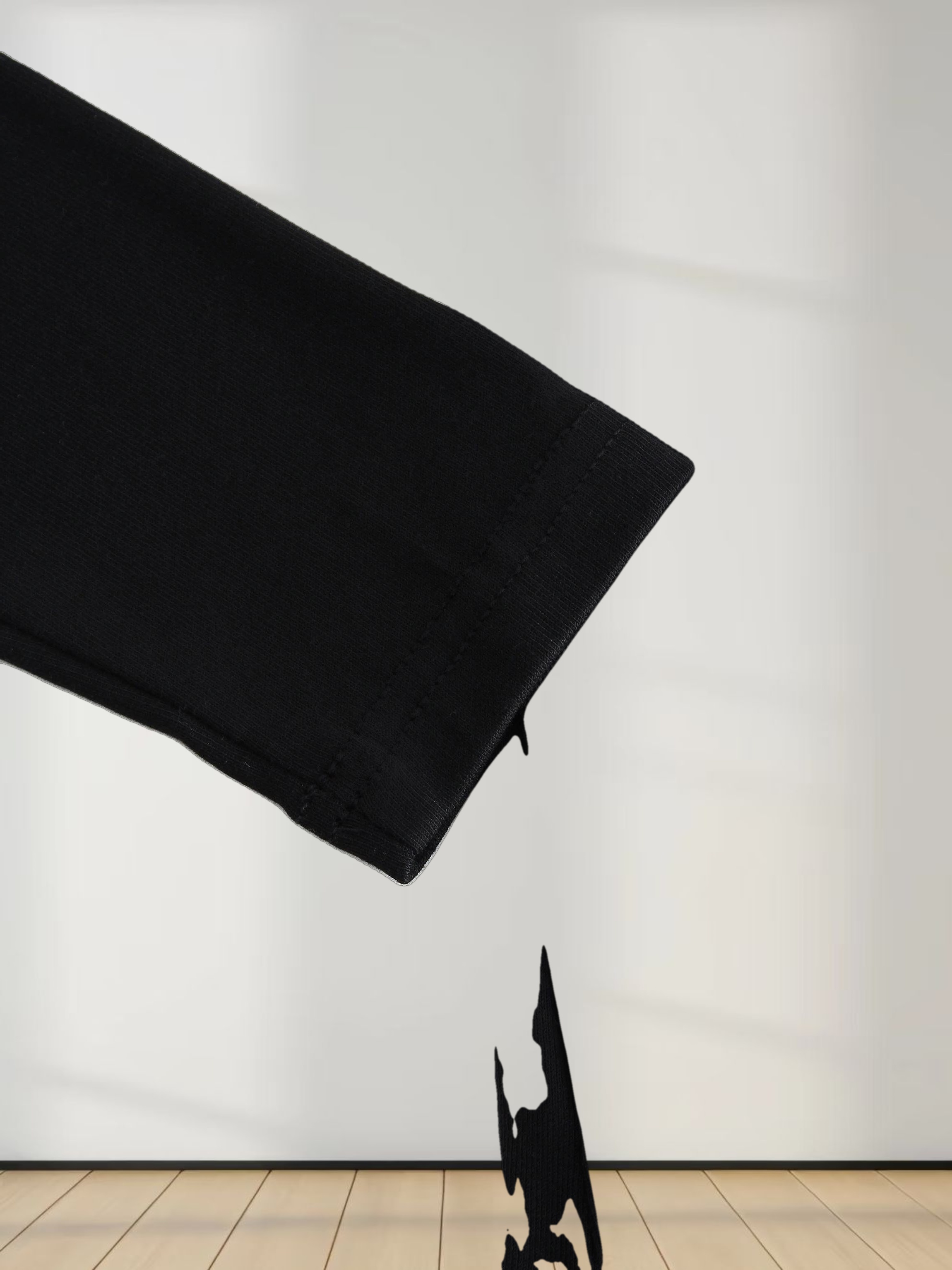 Basic High V Tee Long Sleeve-Black