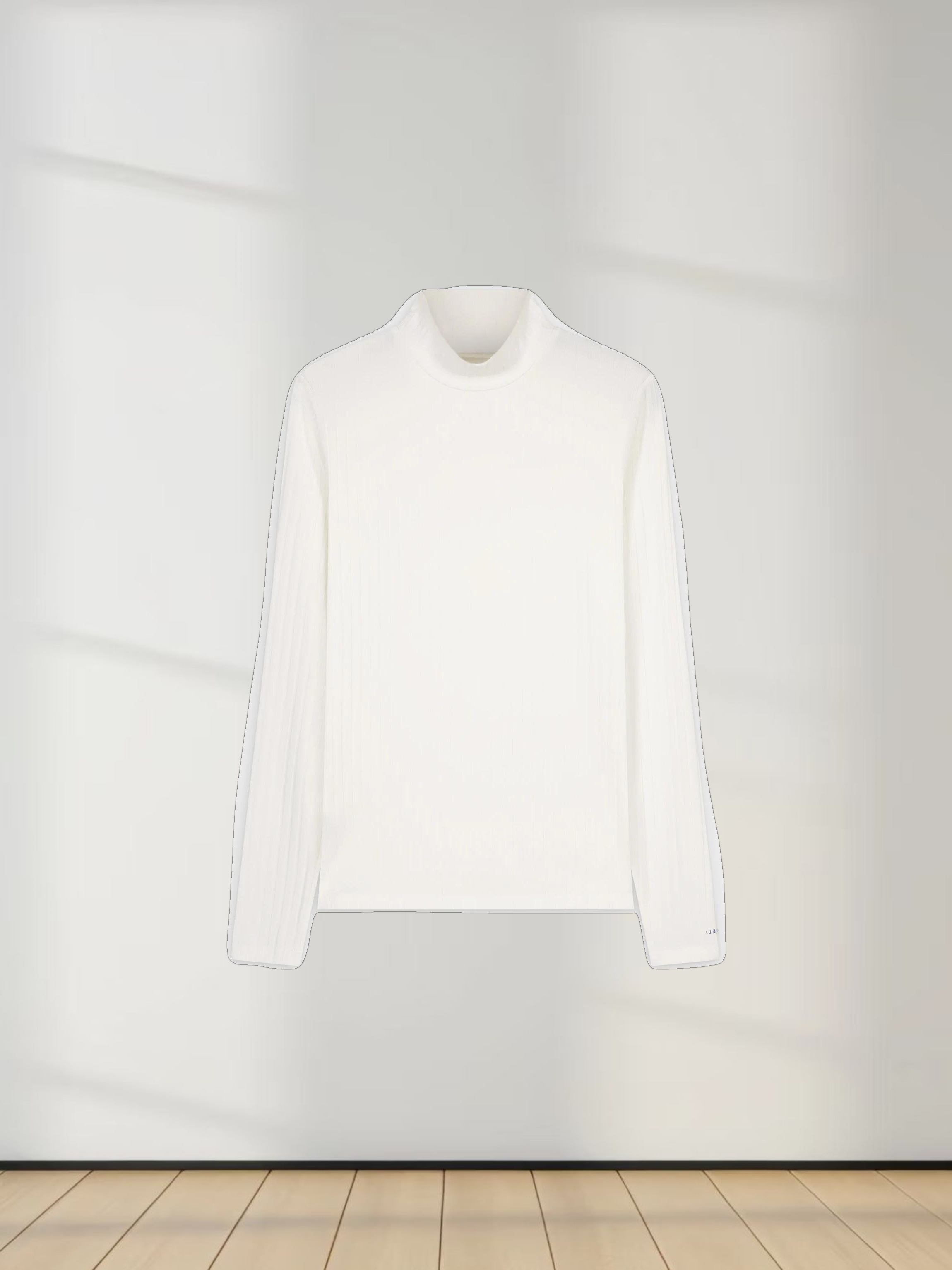 RIBBED JERSEY TURTLENECK-WHITE