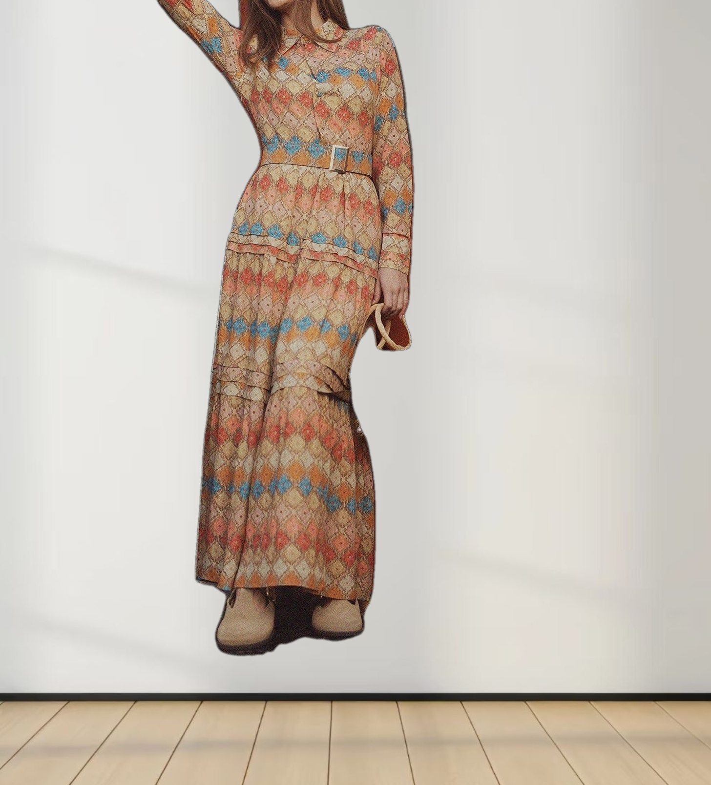 Pleated Tiered Maxi Dress-Diamond Design