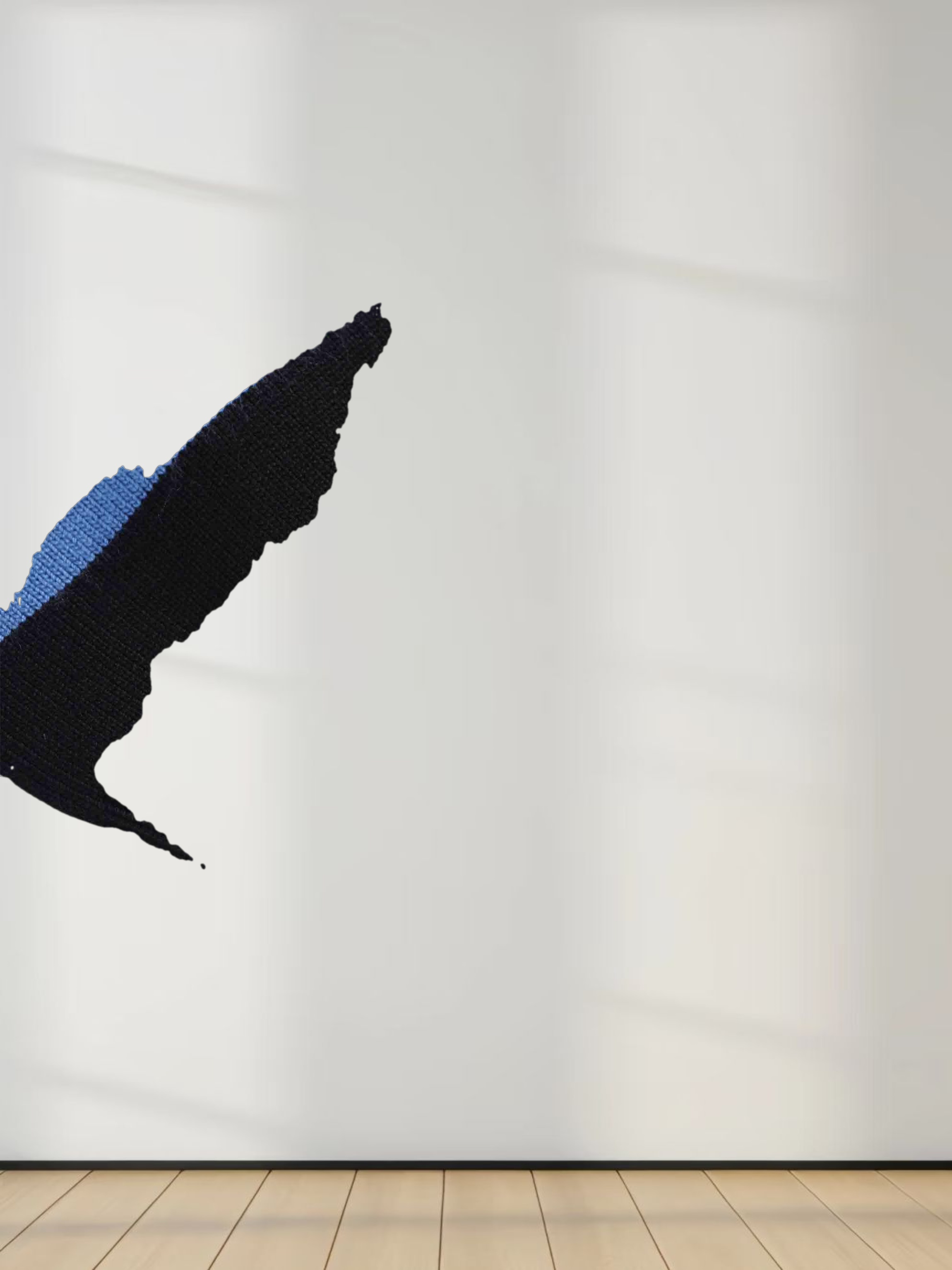 Mock Neck Thin Knit Sweater-Black/Light Blue