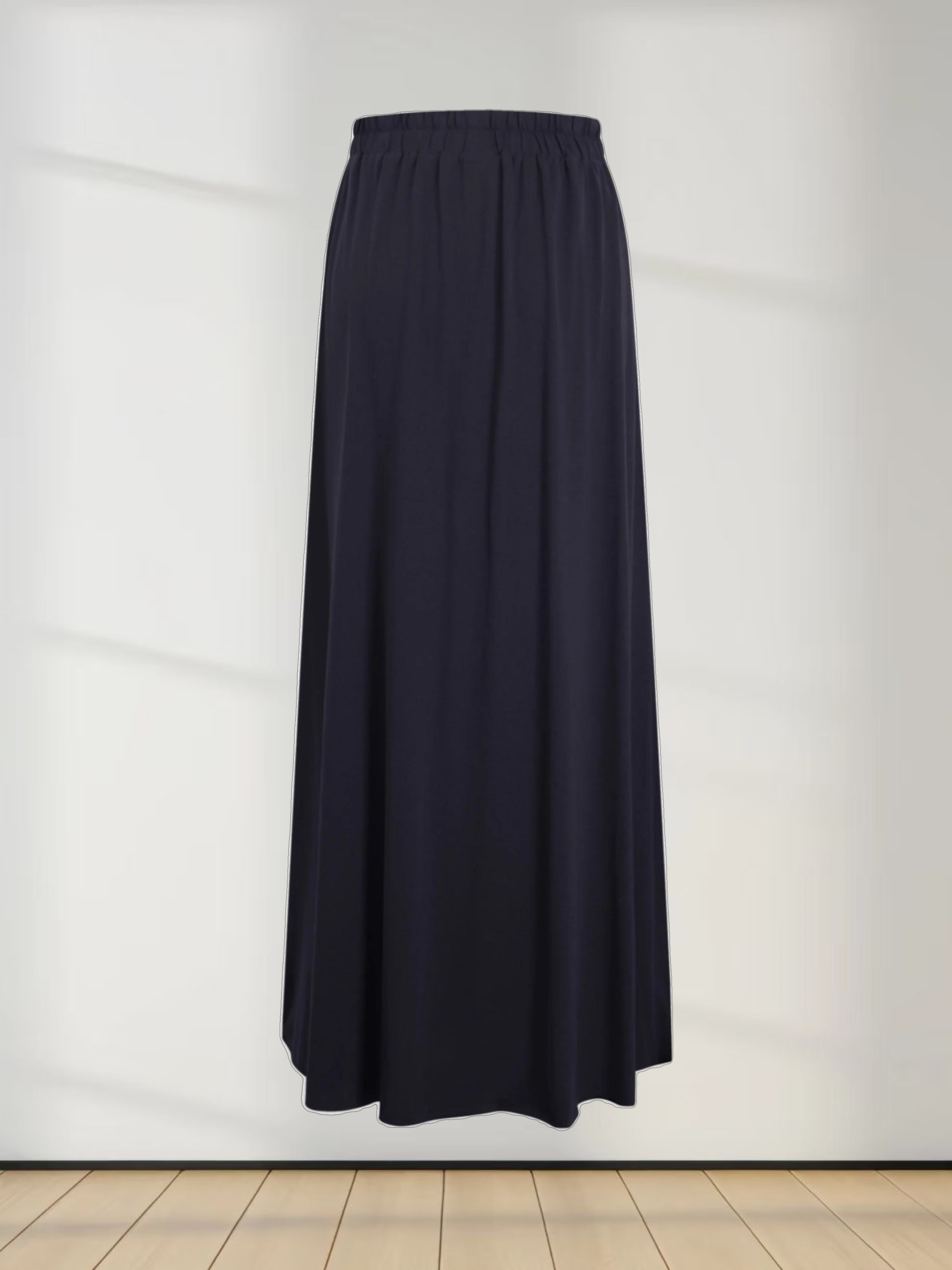 Elastic Waist T-Shirt Skirt-Navy