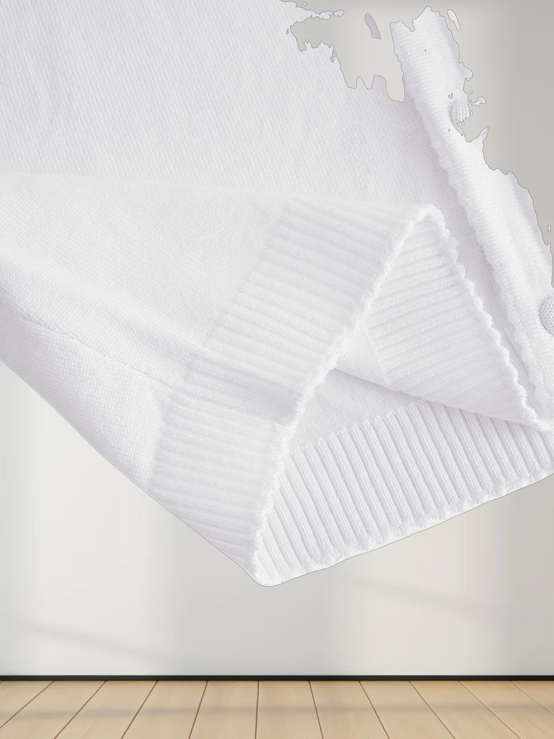 Trim Detail Crew Crop Cardigan-White