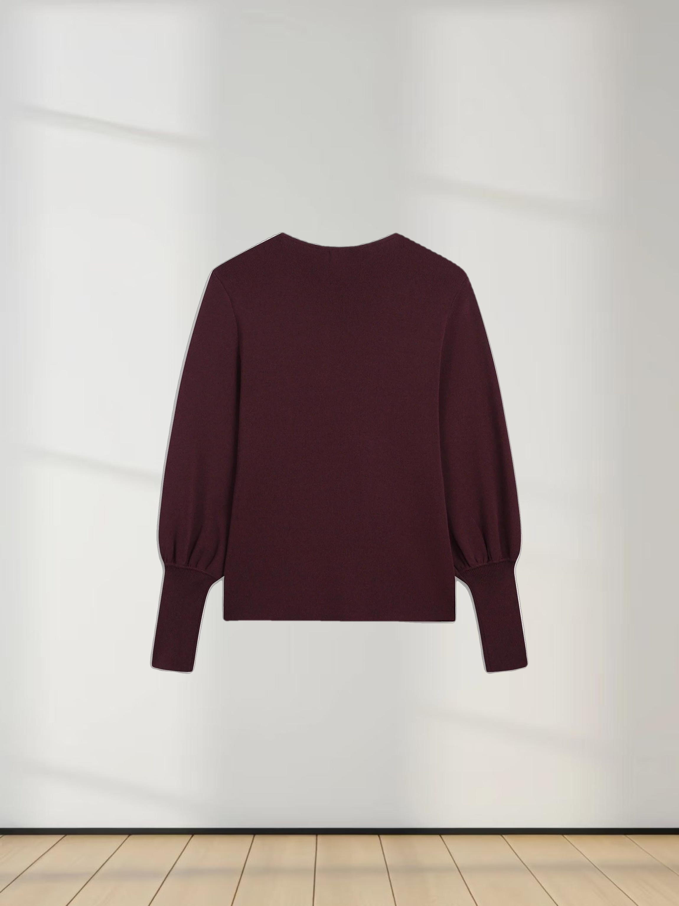 High Cuff Sweater-Burgundy
