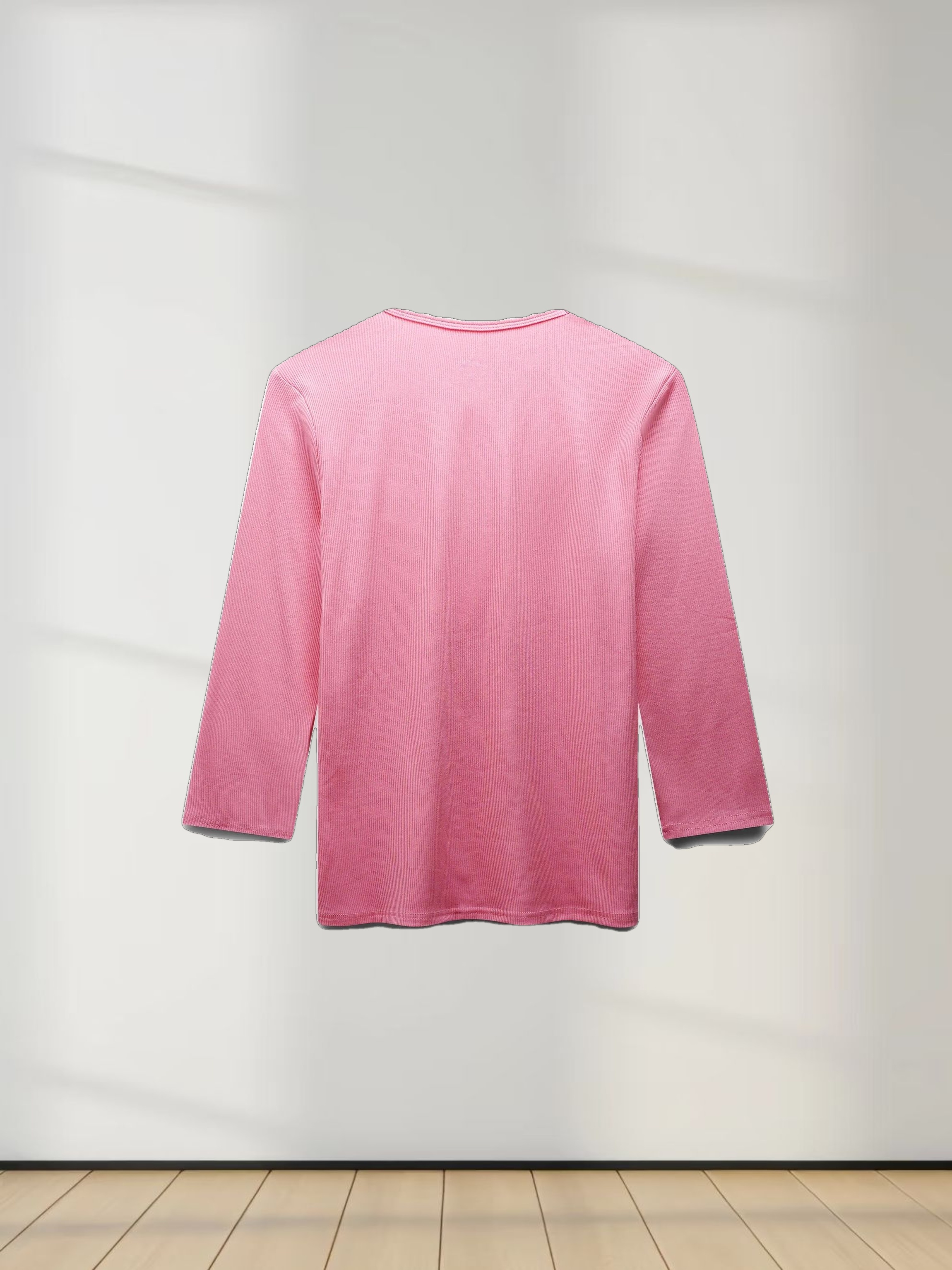 RIBBED HIGH V 3Q-SO PINK