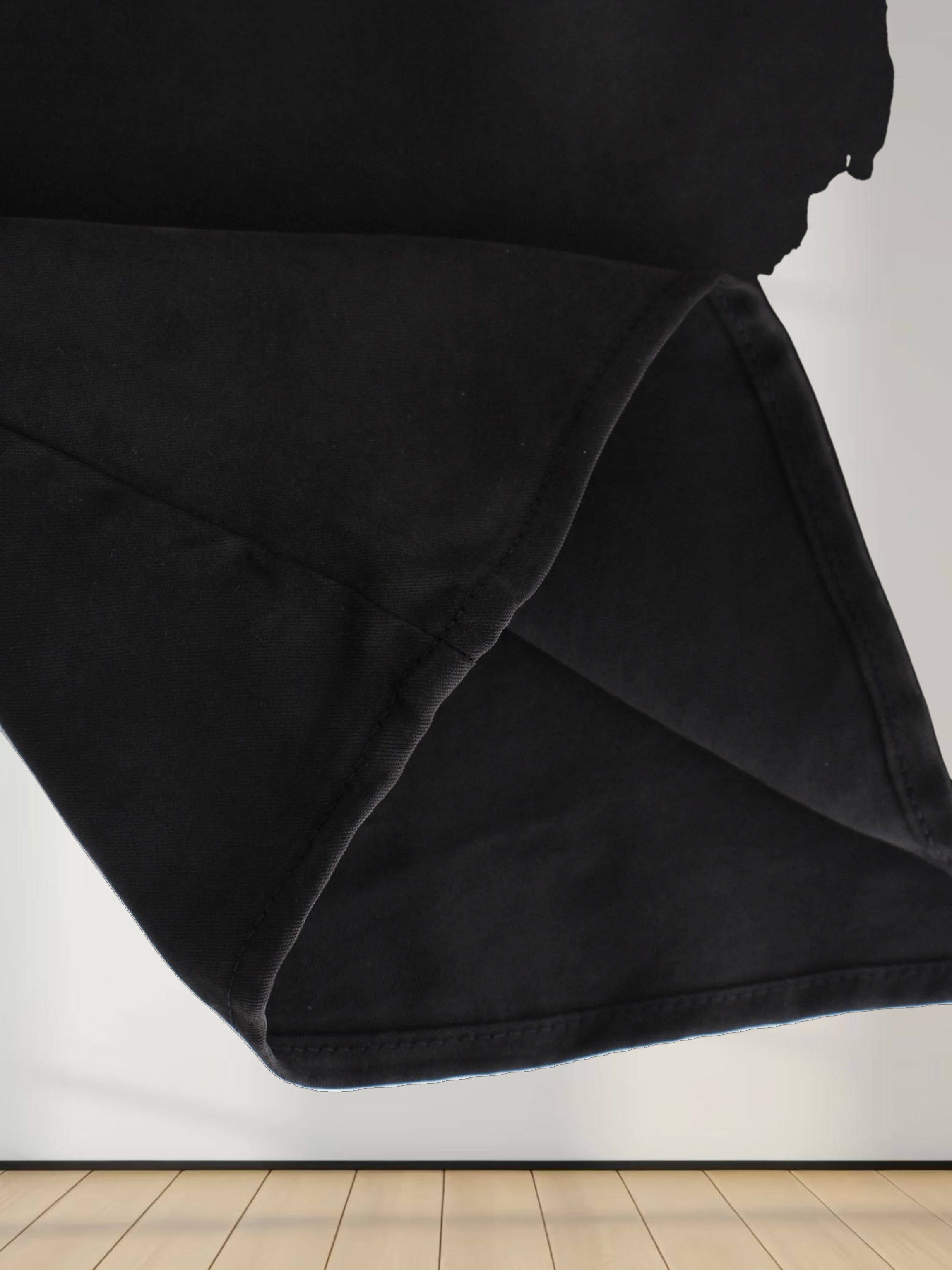 Cupro Crew Neck Slip Dress-Black