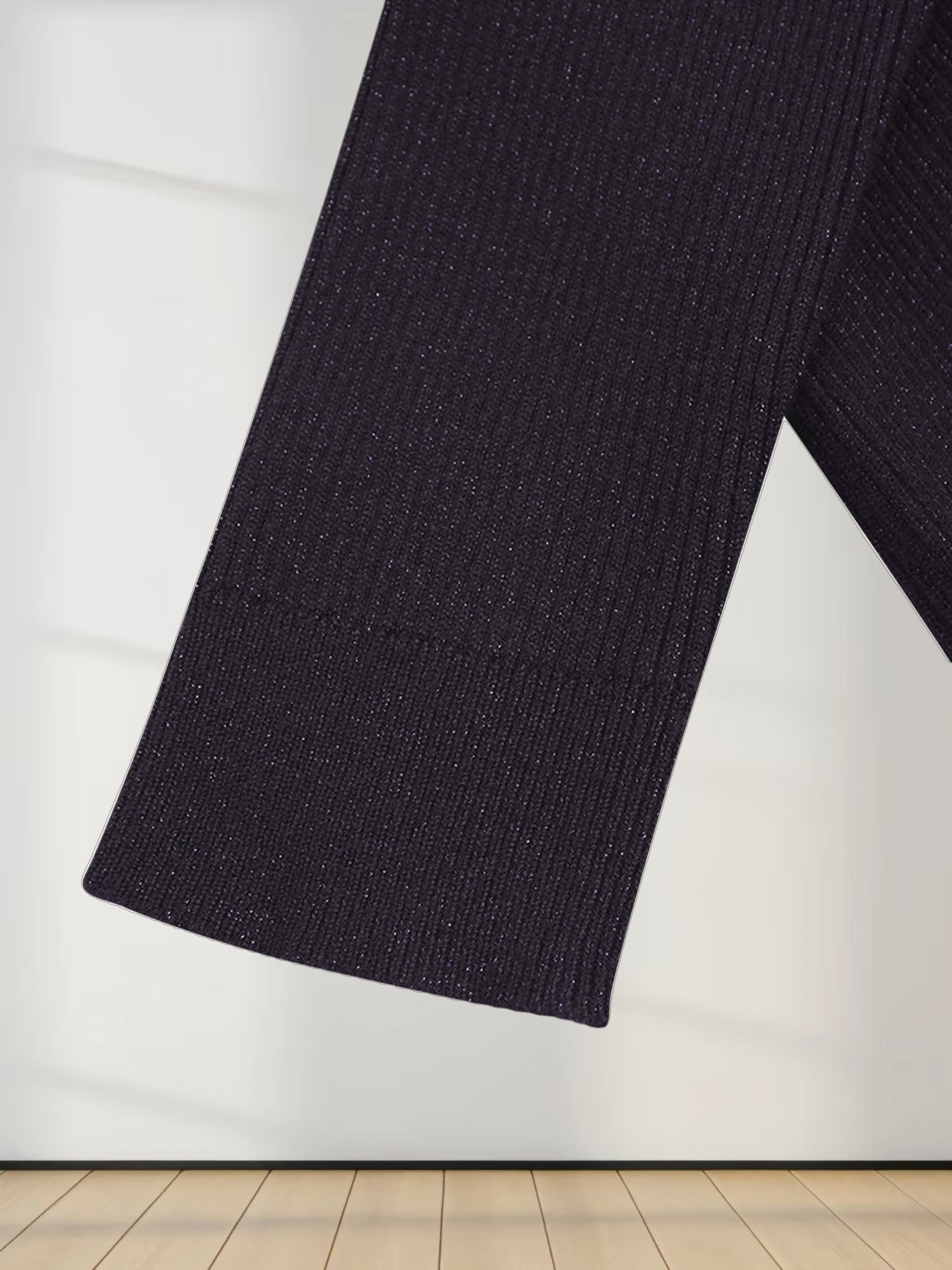 Lurex Ribbed Sweater-Purple