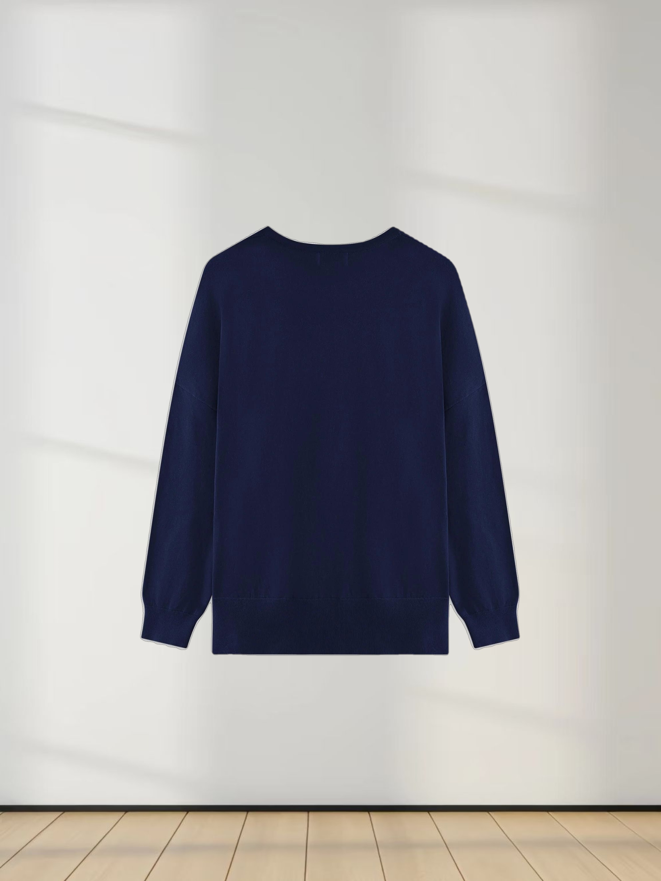 Oversized Lightweight Sweater-Navy