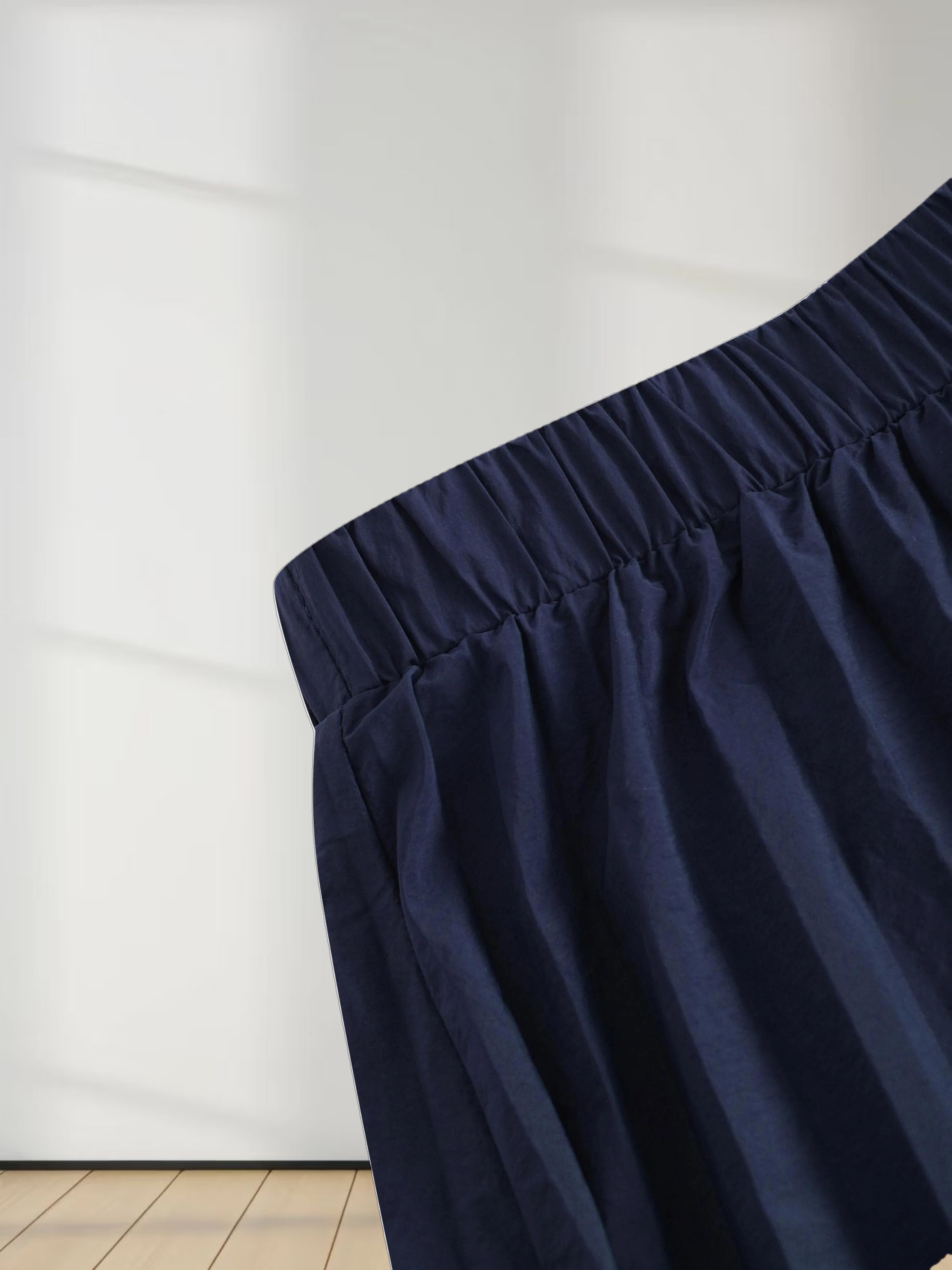 Nylon Circle Skirt-Navy