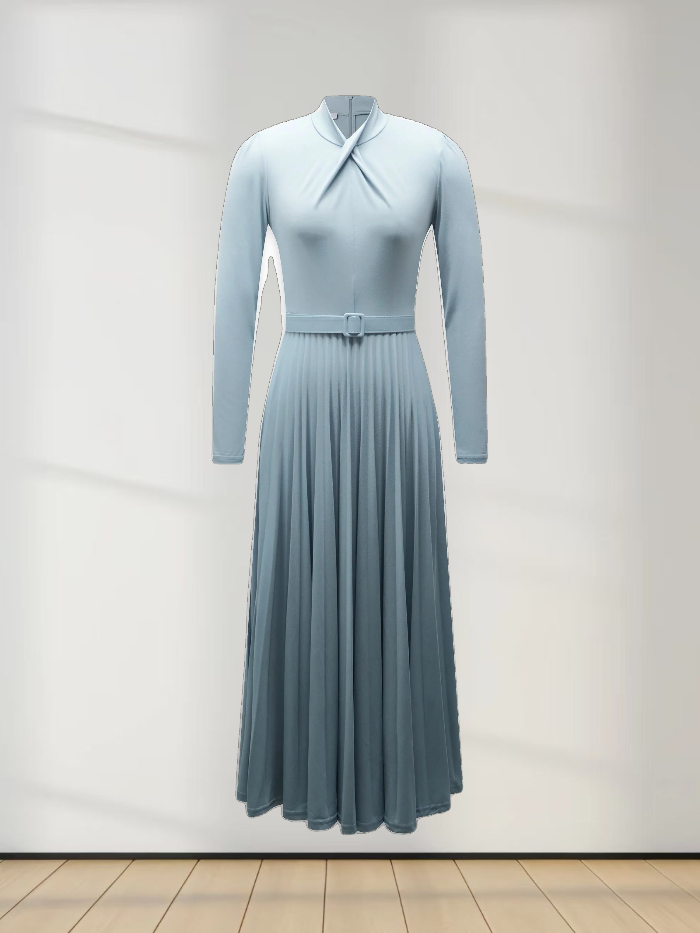 Front Knot Pleat Dress 50