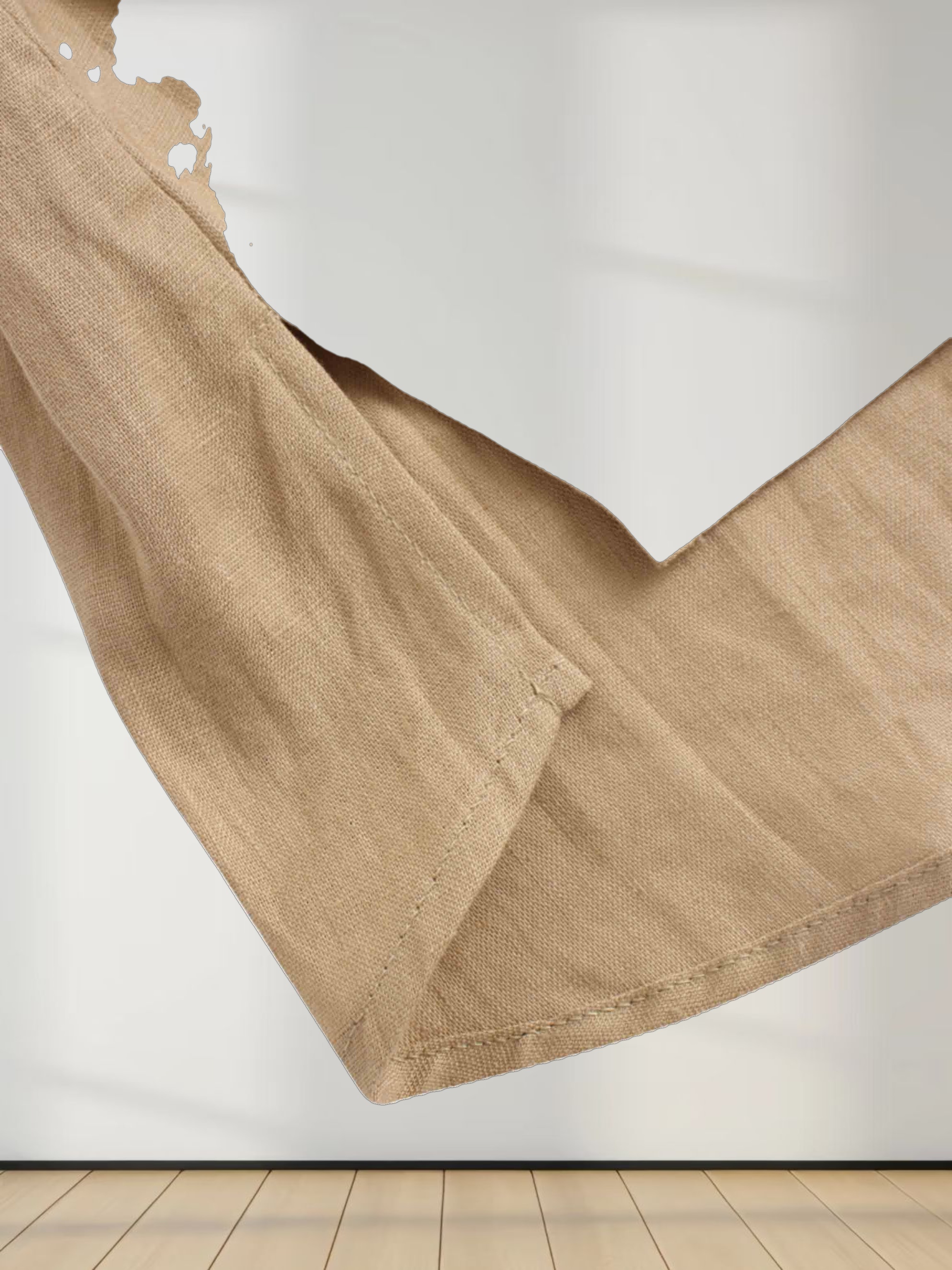 Drawstring Button Down Linen Top-Tan