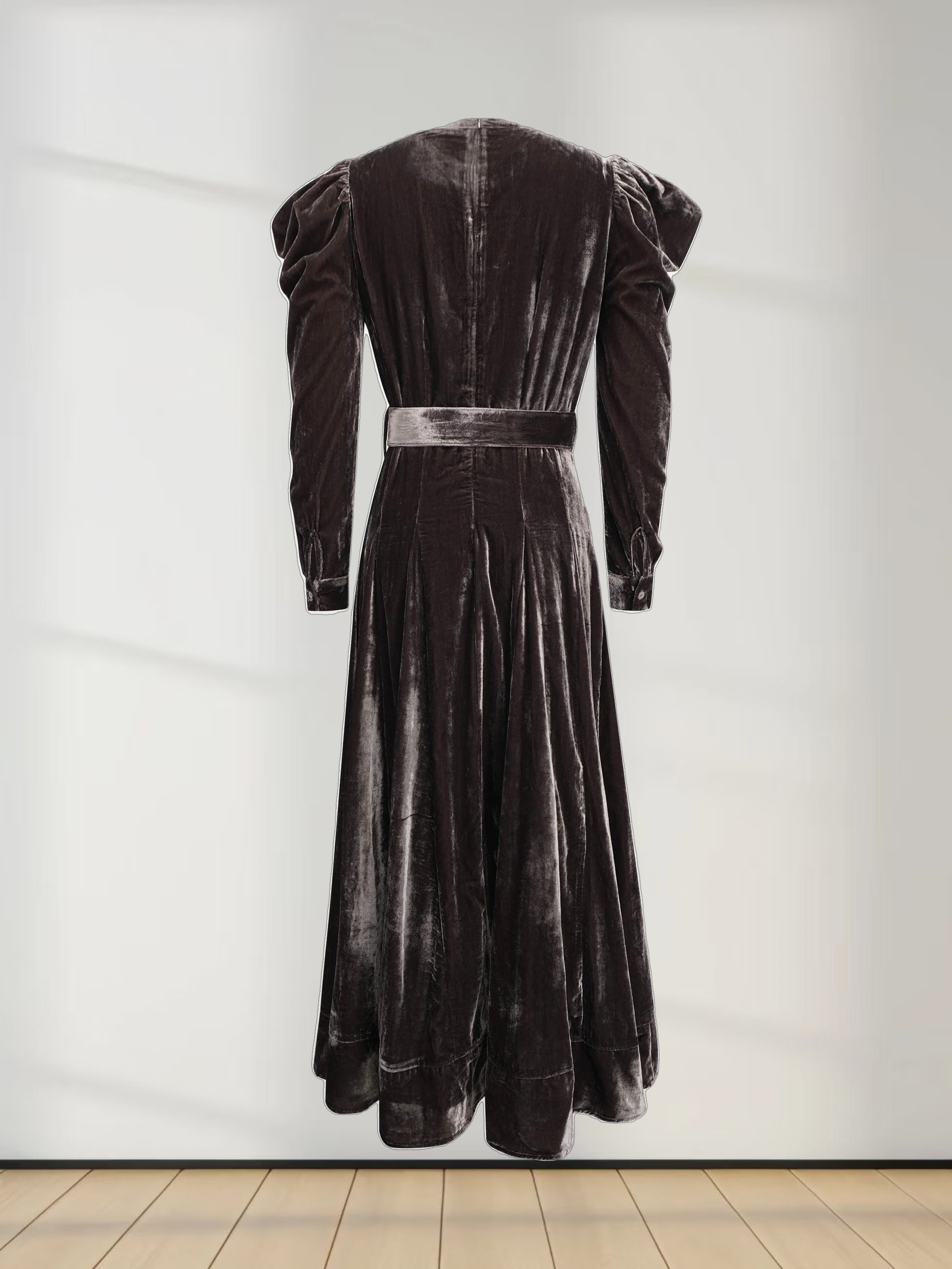 Velvet Flare Dress-Latte