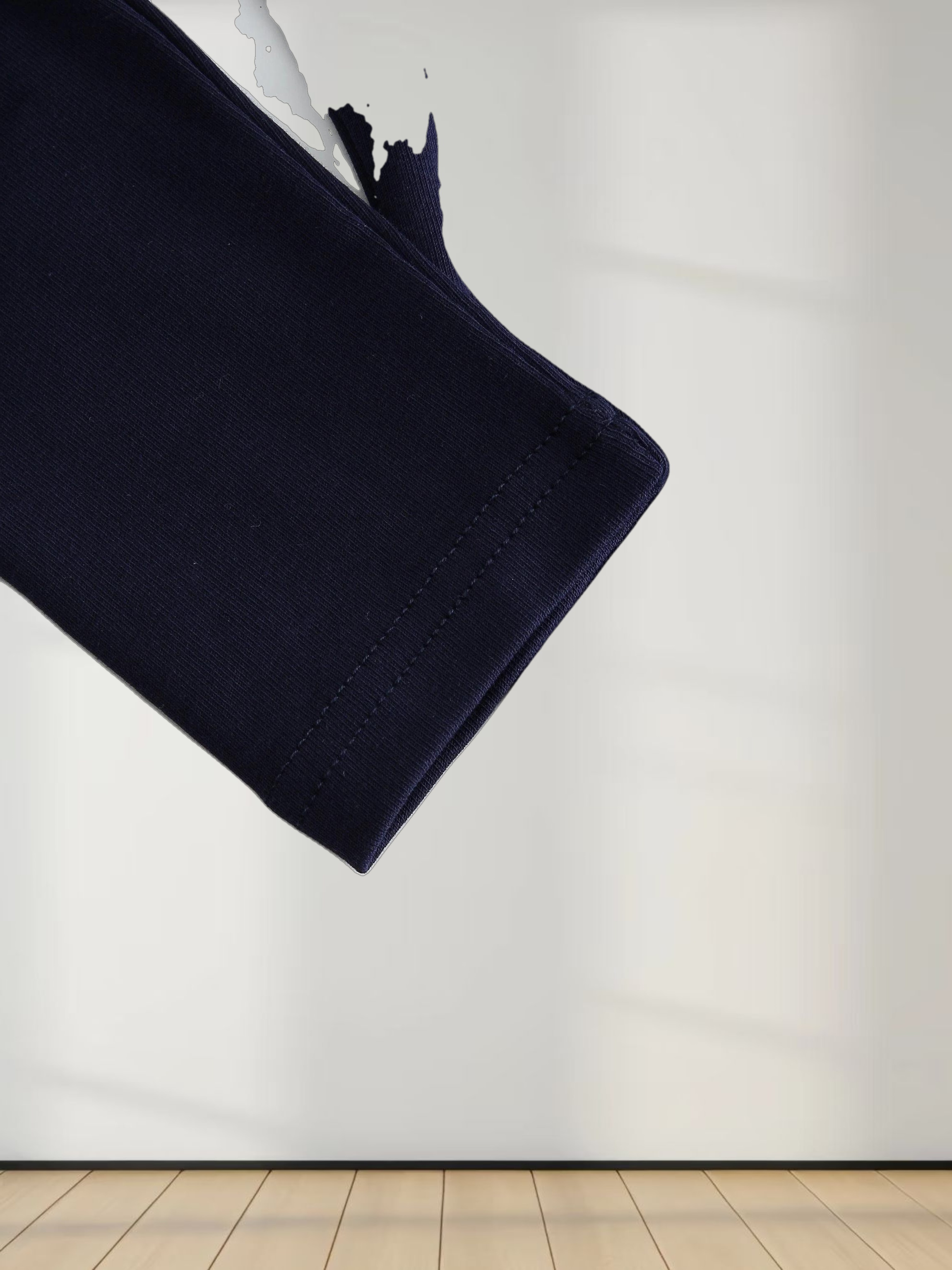 BASIC HIGH V TEE LS-NAVY