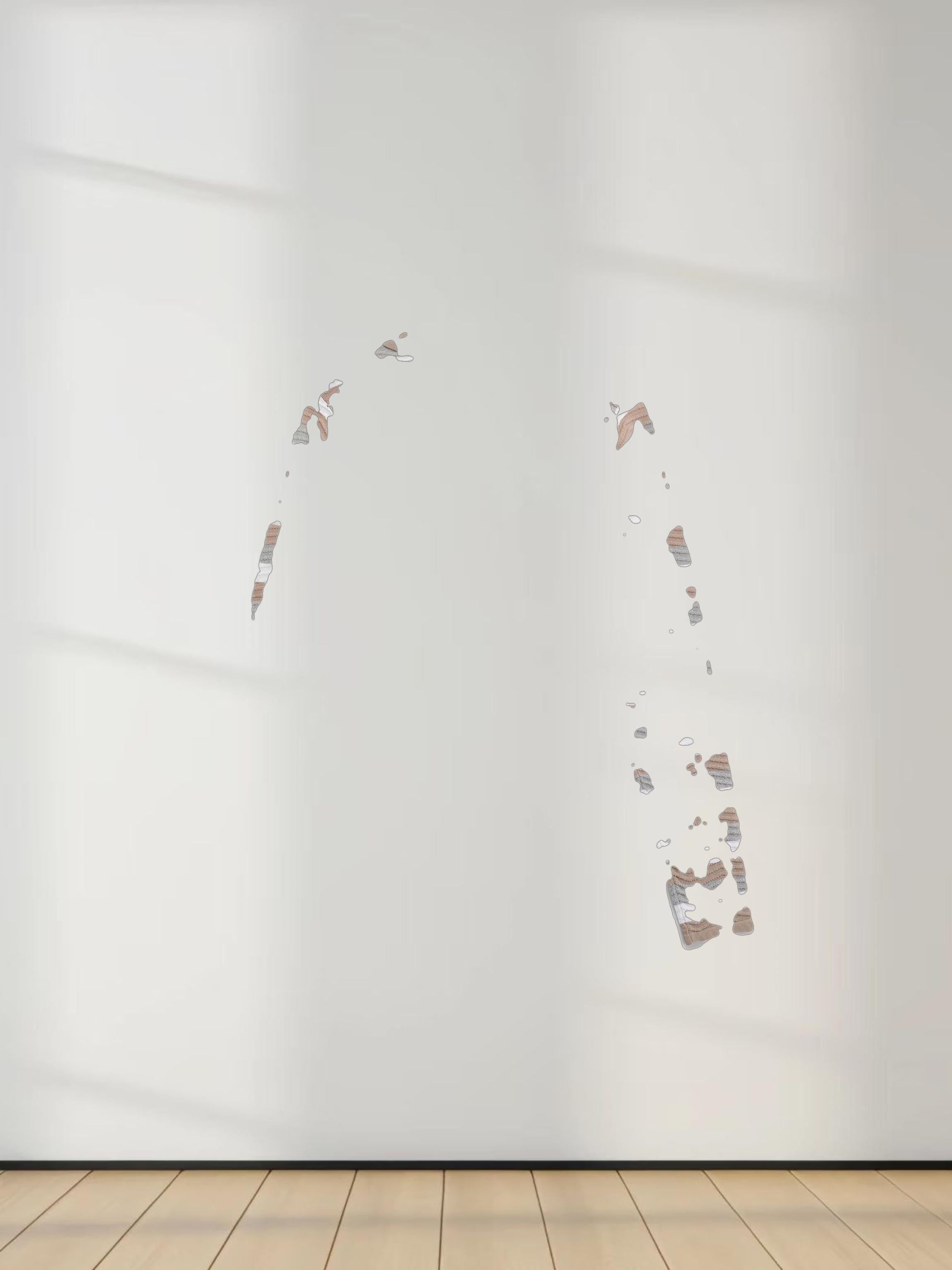 Scallop Edge Collar Sweater-Tan/White/Grey