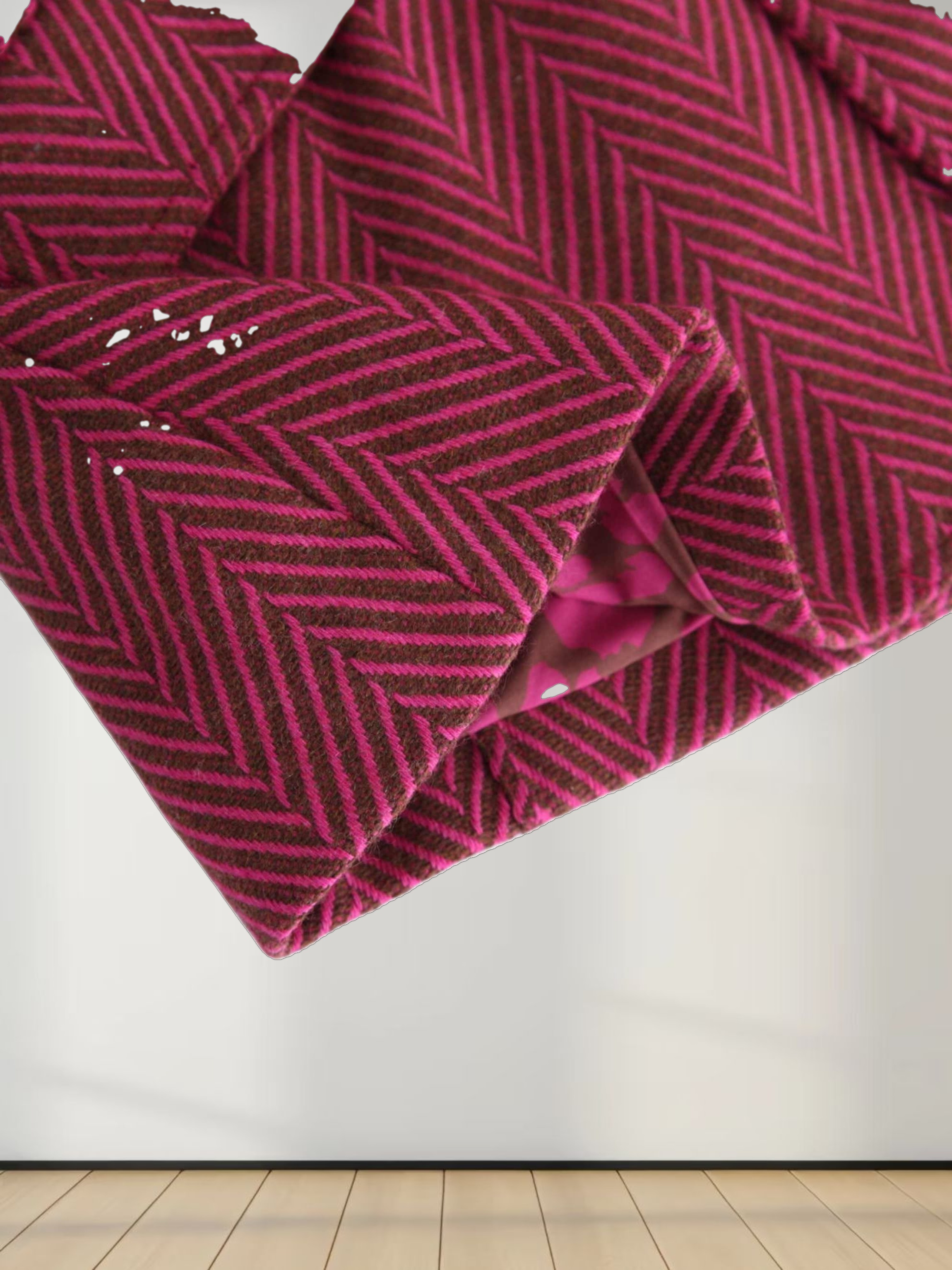 Fitted Blazer-Pink/Brown Herringbone