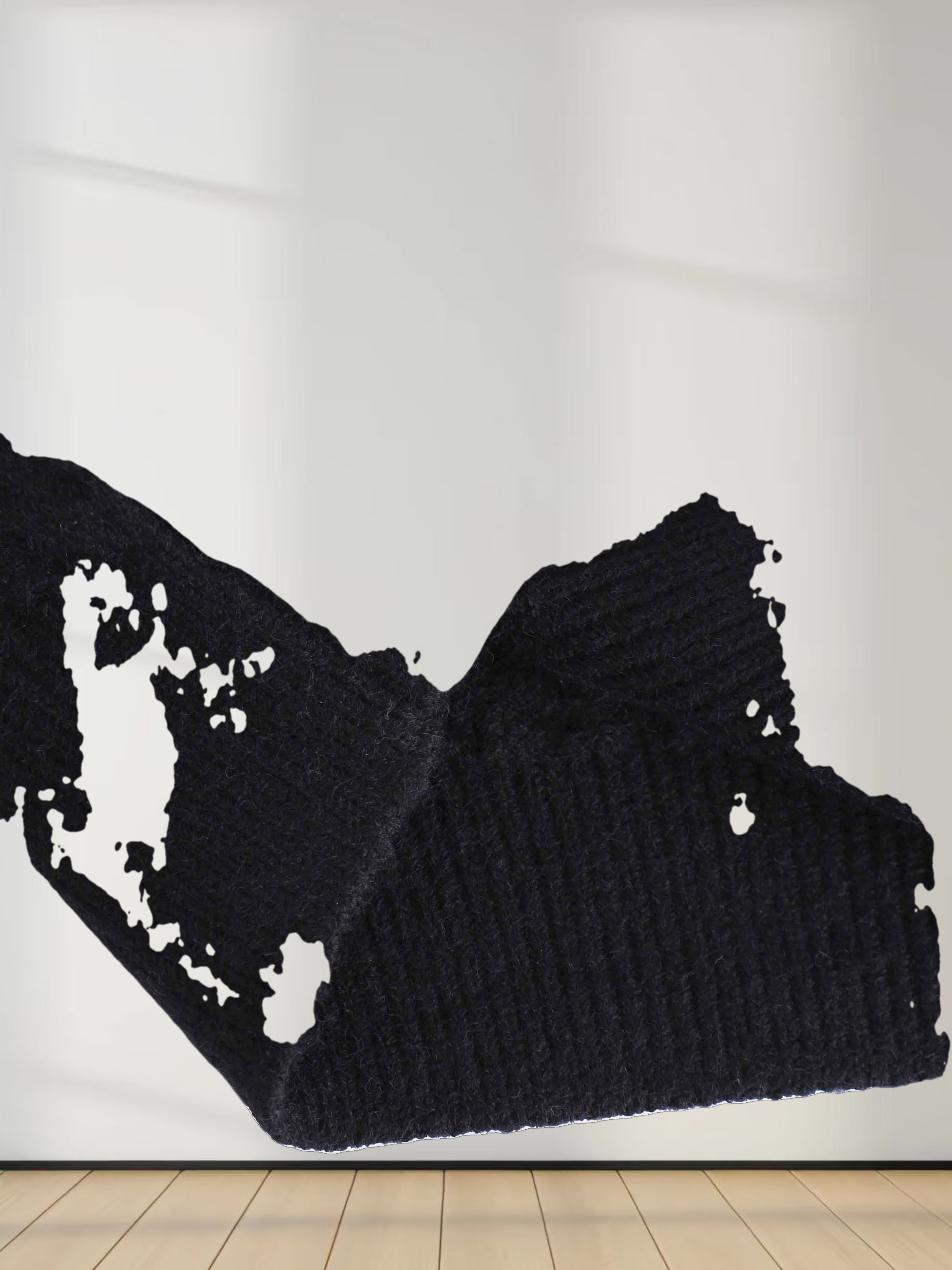 Basketweave Turtleneck Sweater-Black