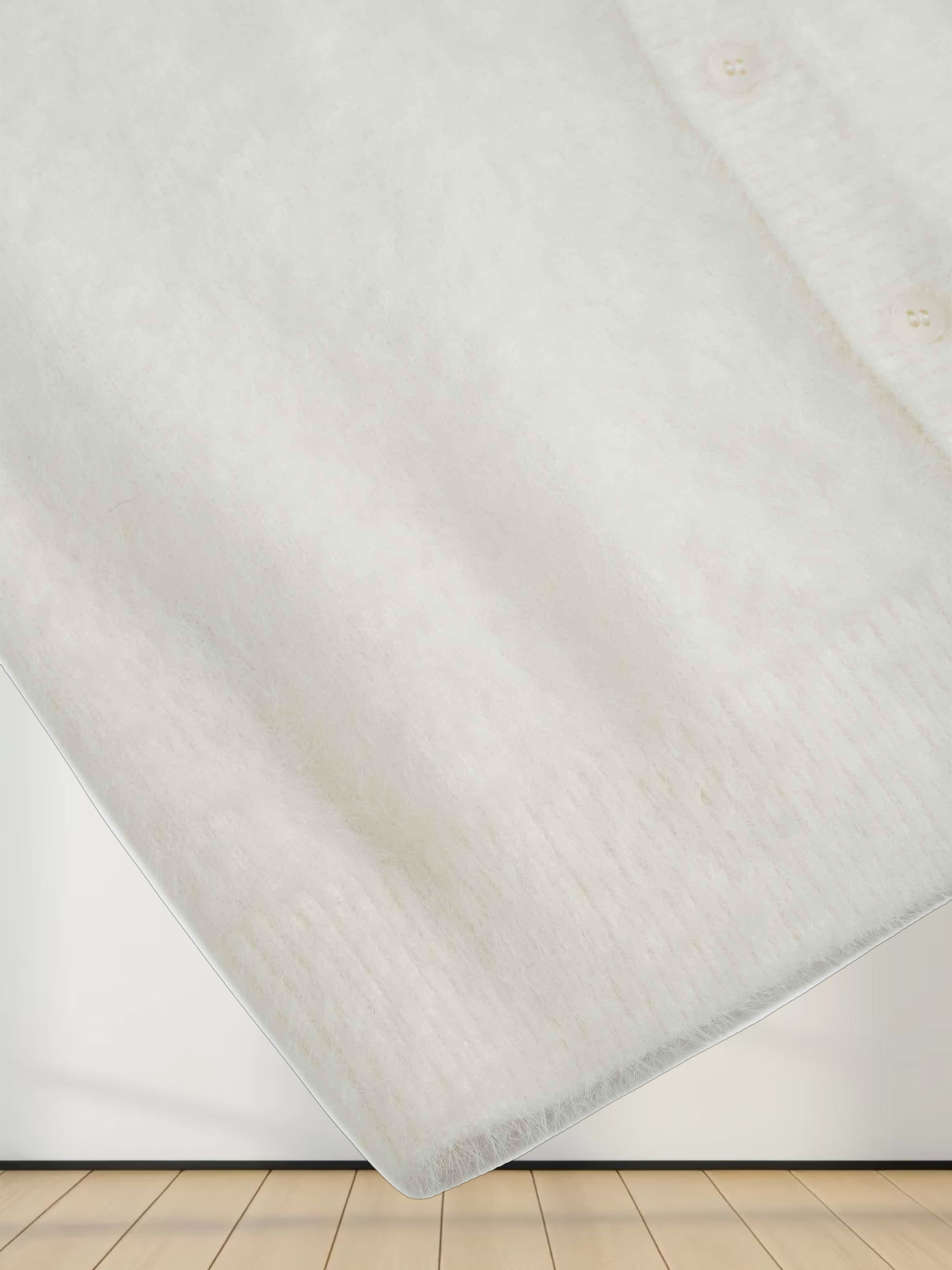 Mohair Shawl Collar Cardigan-Cream