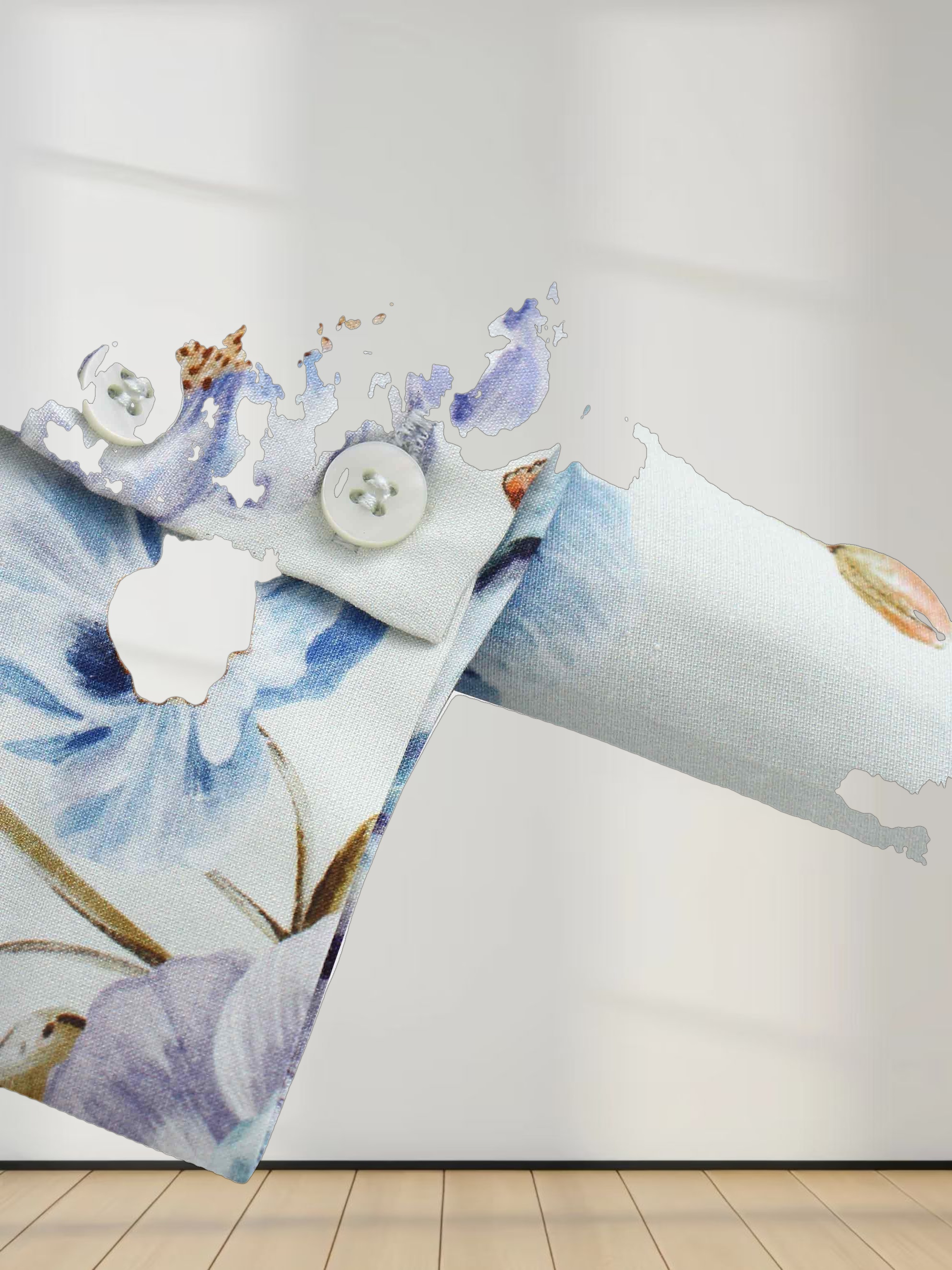 Pleated Sleeve High Waisted Dress-Floral