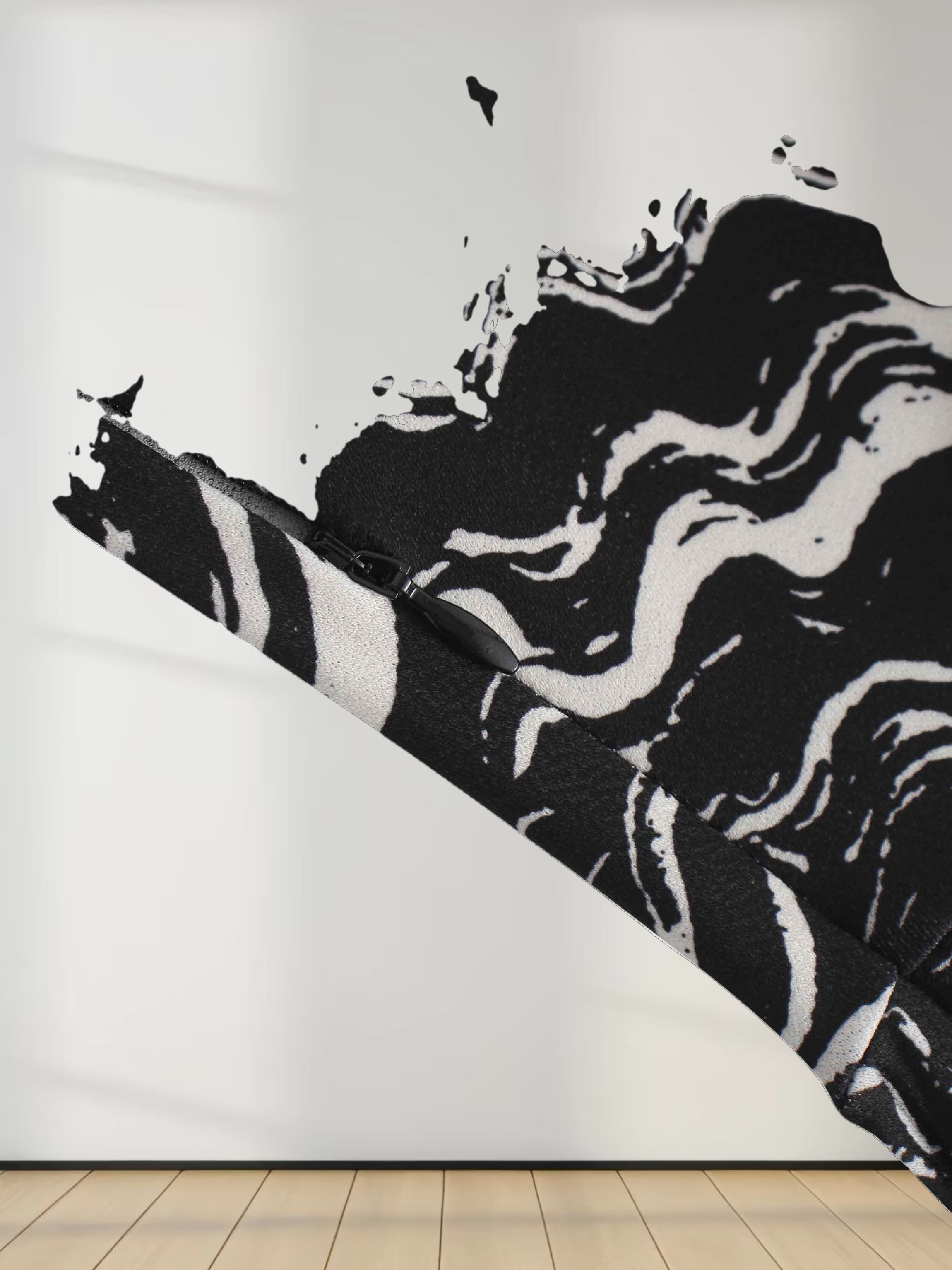 Pleat Bottom Stretch Maxi Dress-Black/White