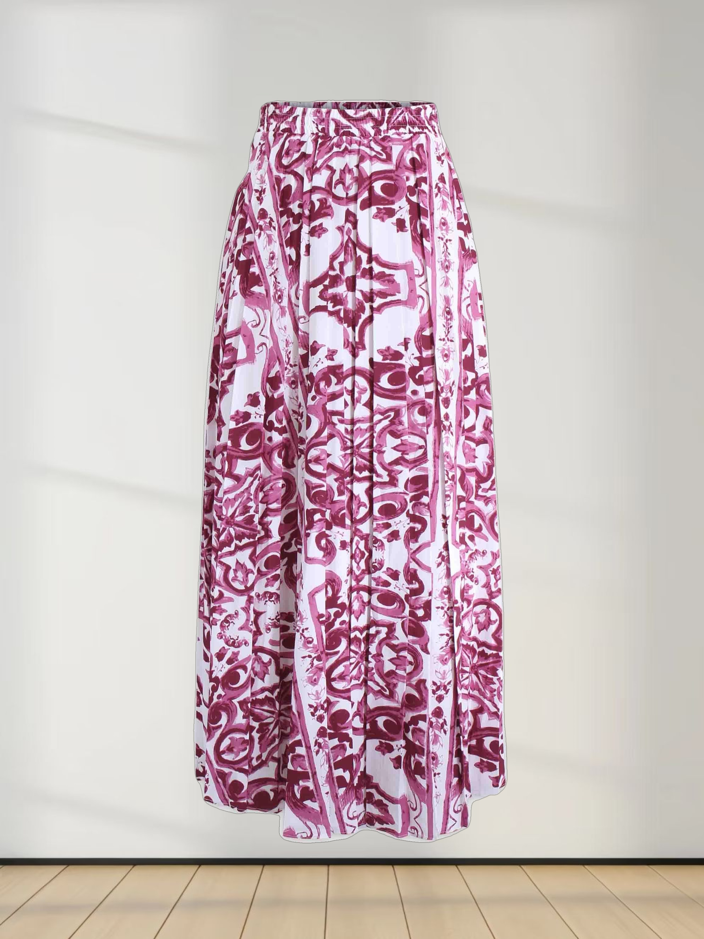 Covered Band Pleated Skirt 37