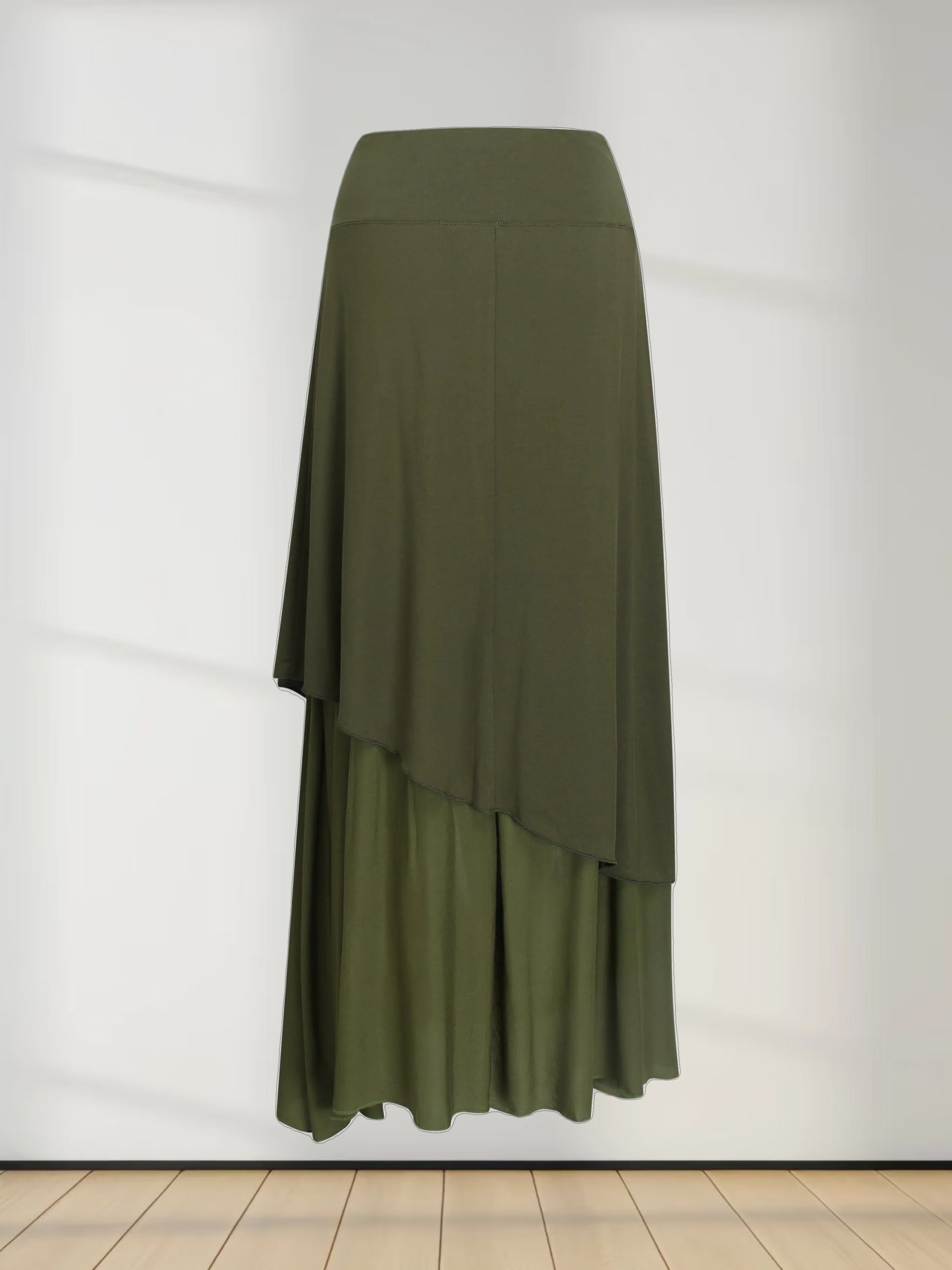 DOUBLE LAYER SKIRT-OLIVE