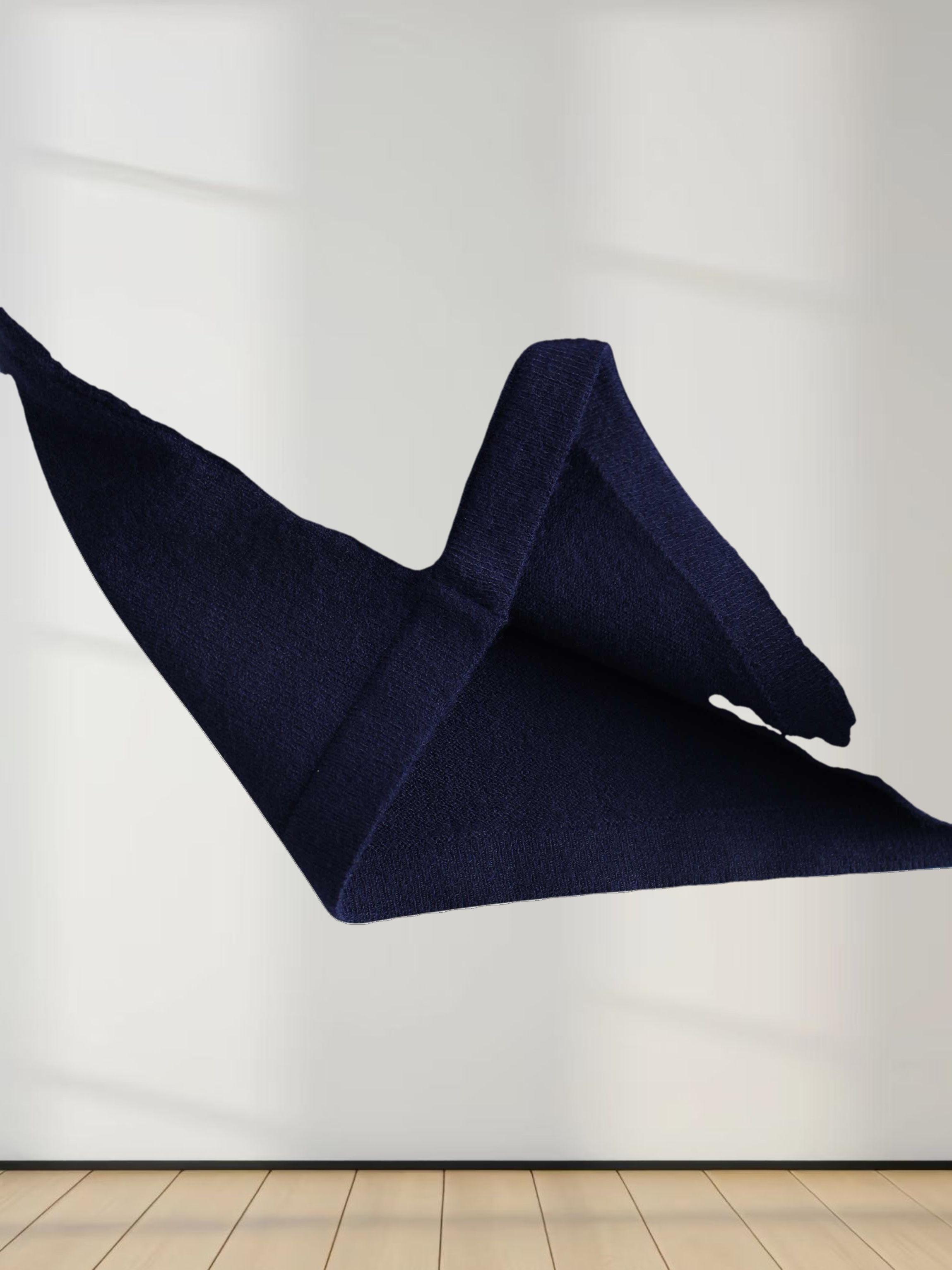 Crochet Puff Flower Sweater Set-Navy