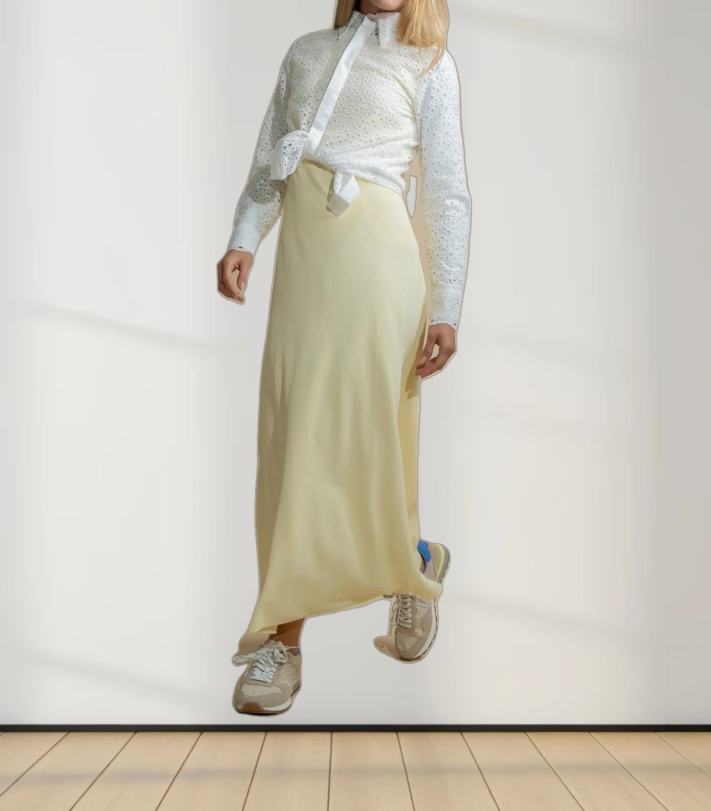 Crepe Slip Dress-Yellow