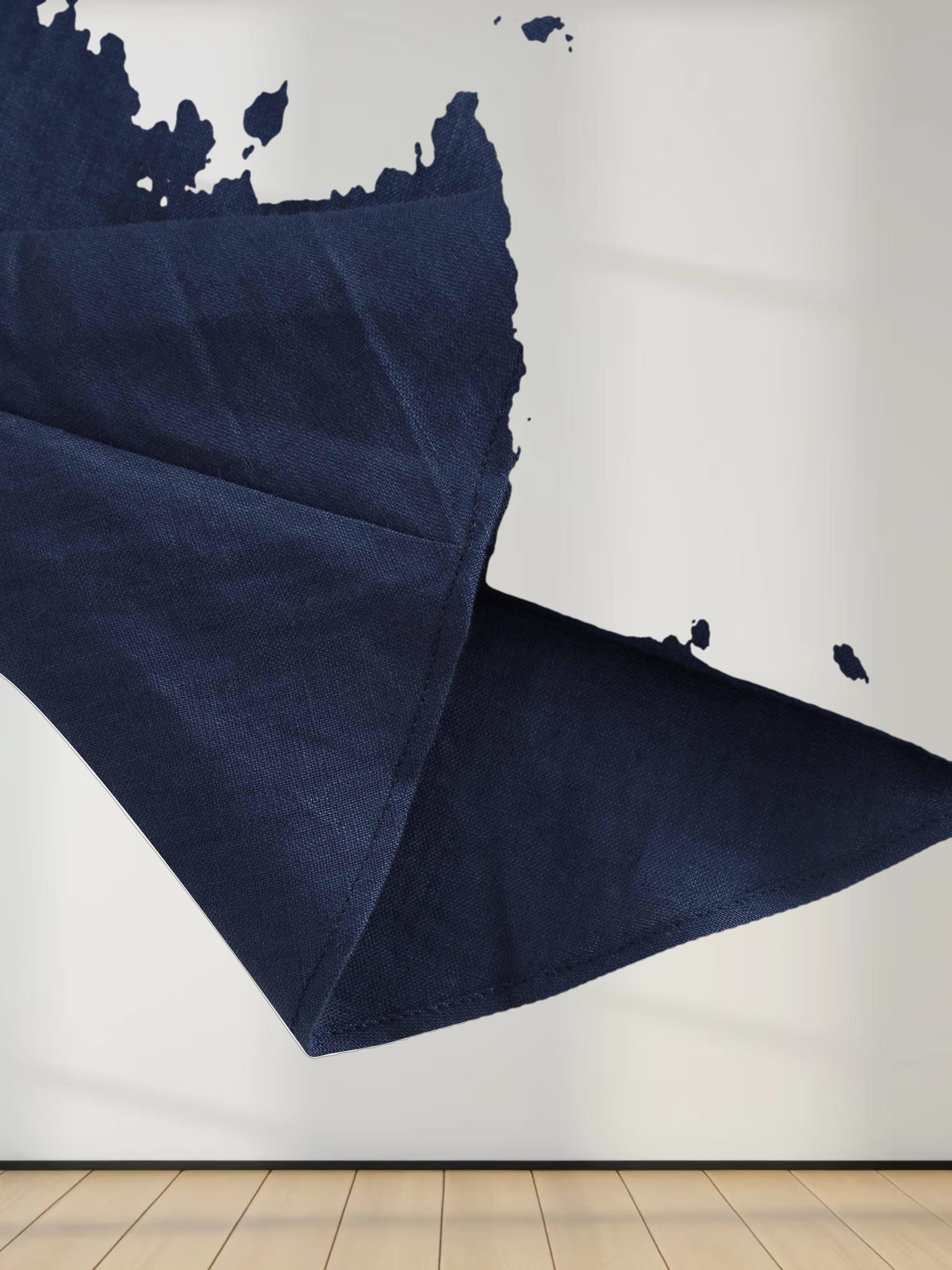 Linen Slip Skirt-Navy