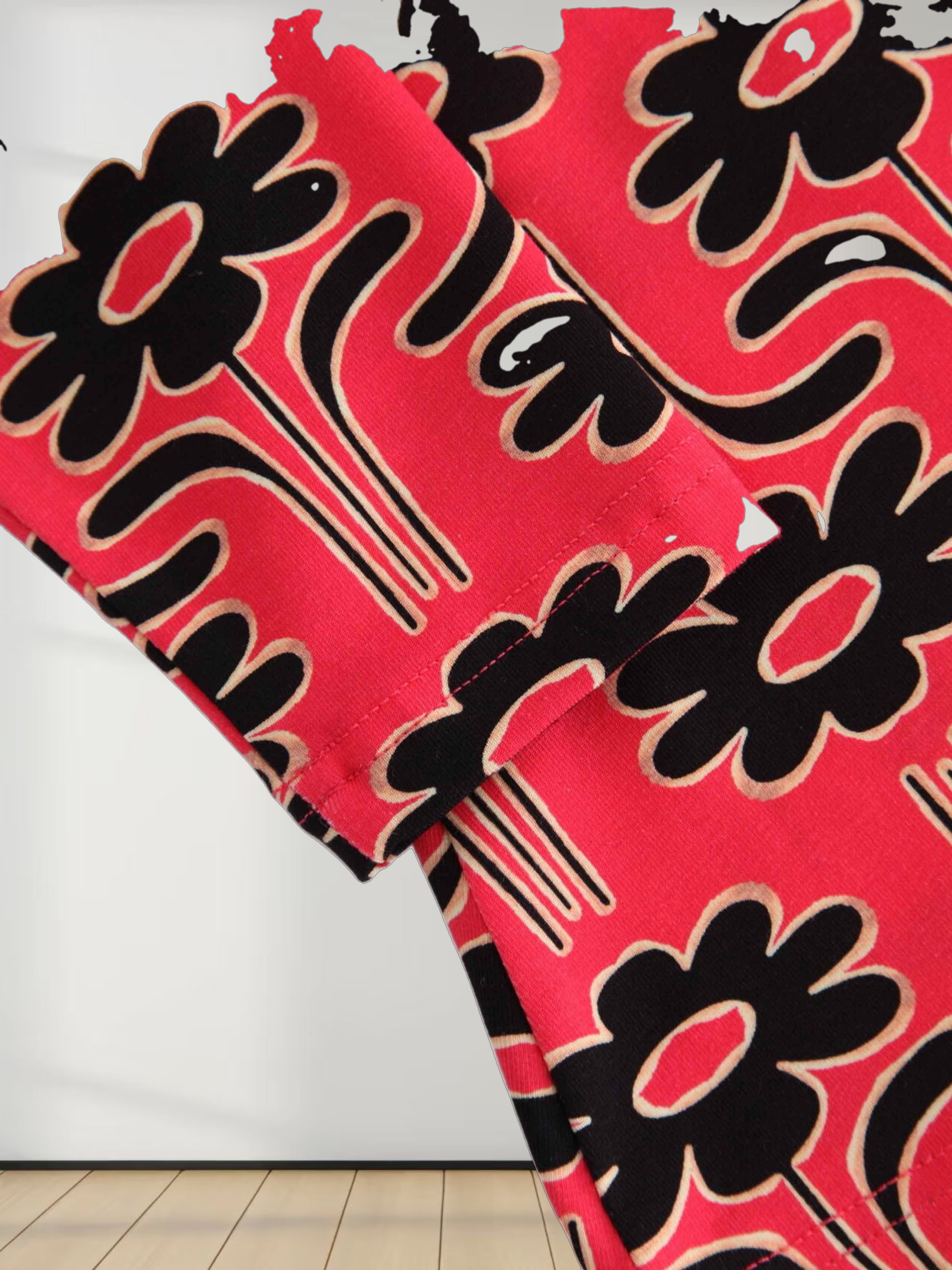 Design Turtleneck-Hot Pink Floral