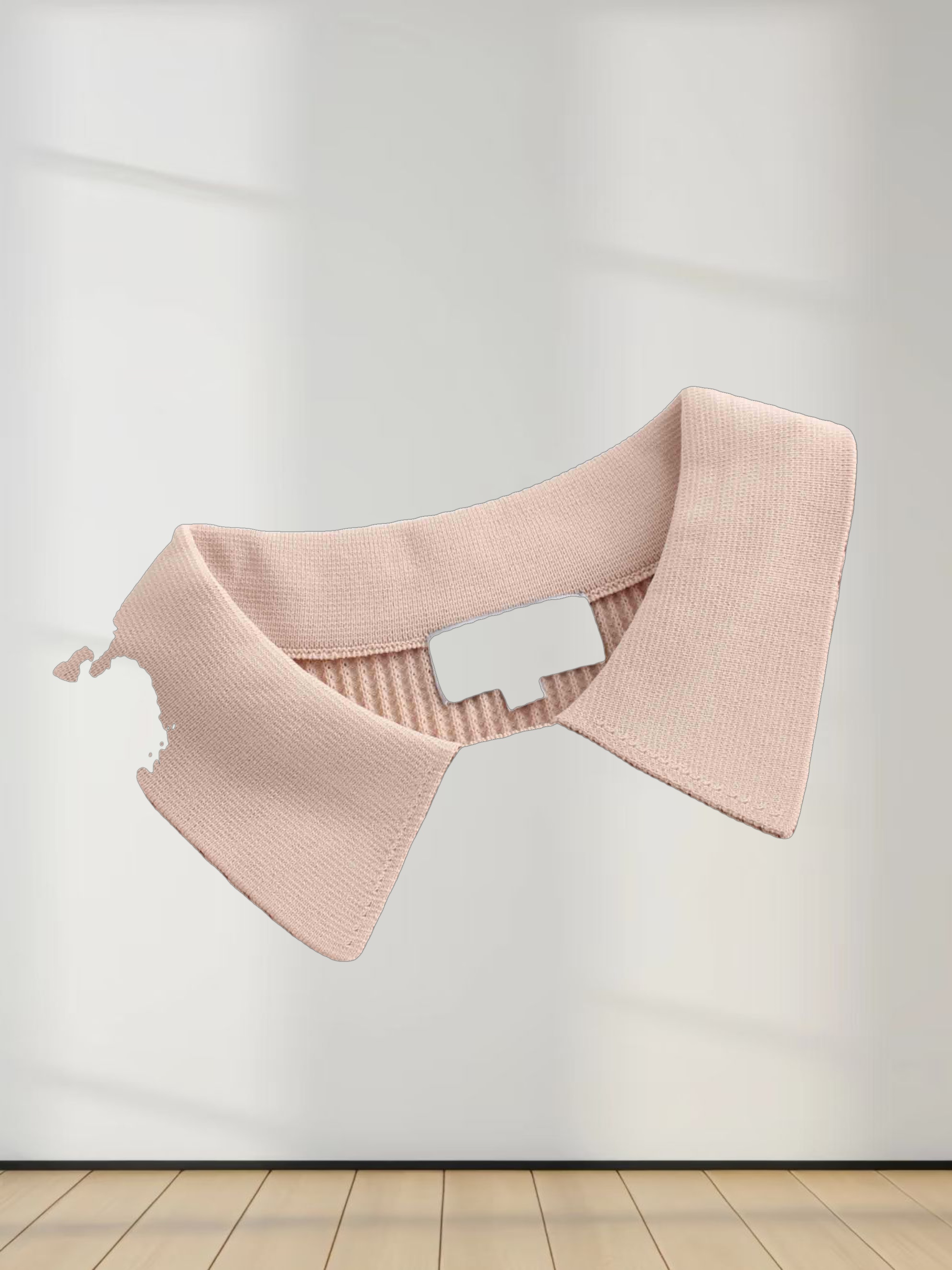 Waffle Collared Sweater-Blush