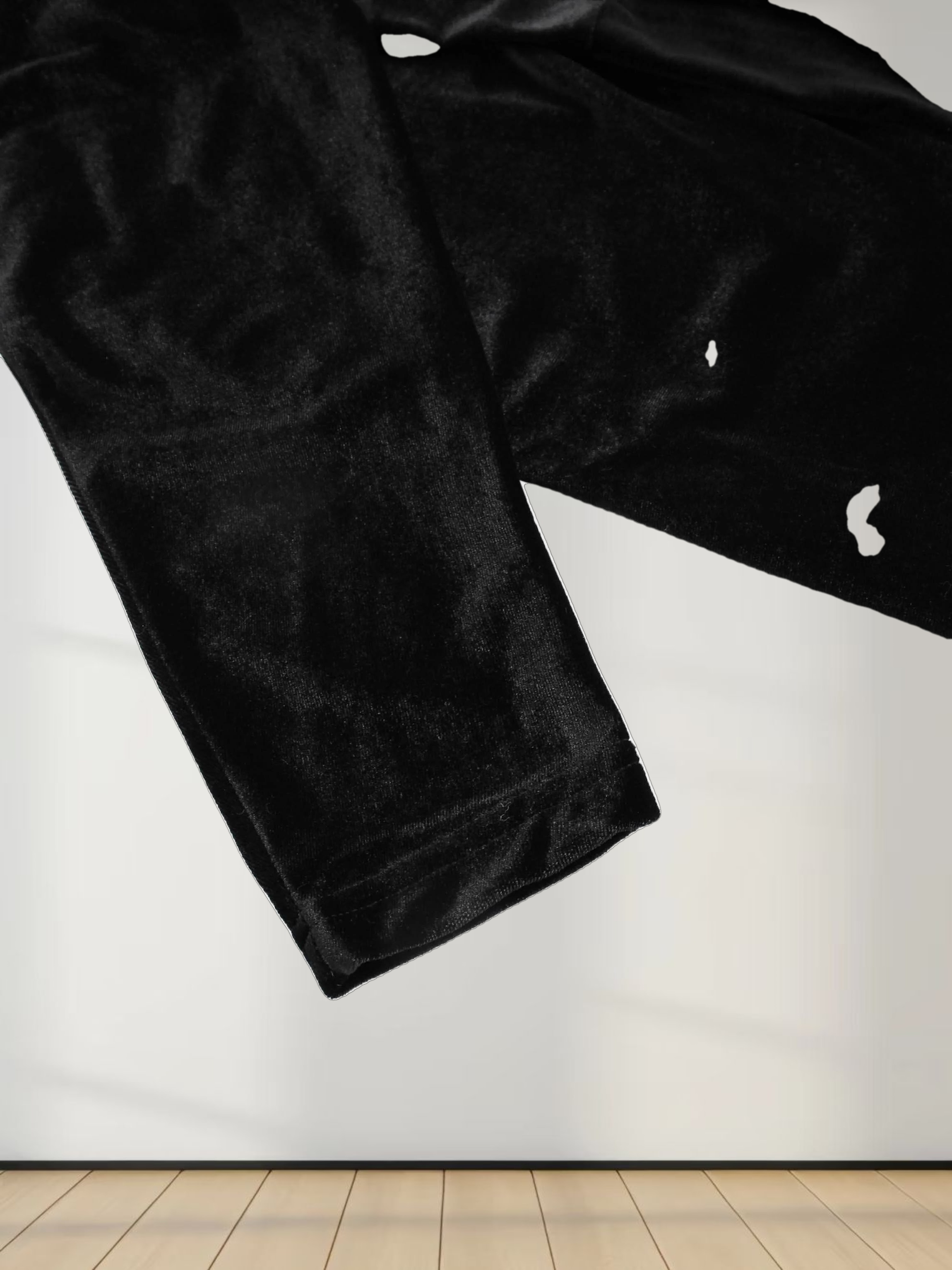 Velour Wrap Tie Maxi Dress-Black