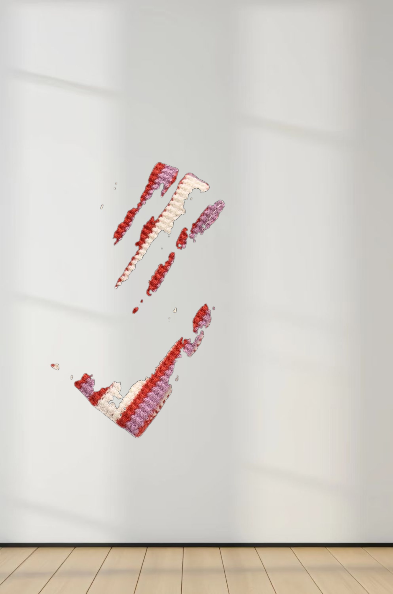 Waffle Striped Crew Tee-Cream/Berry/Lilac