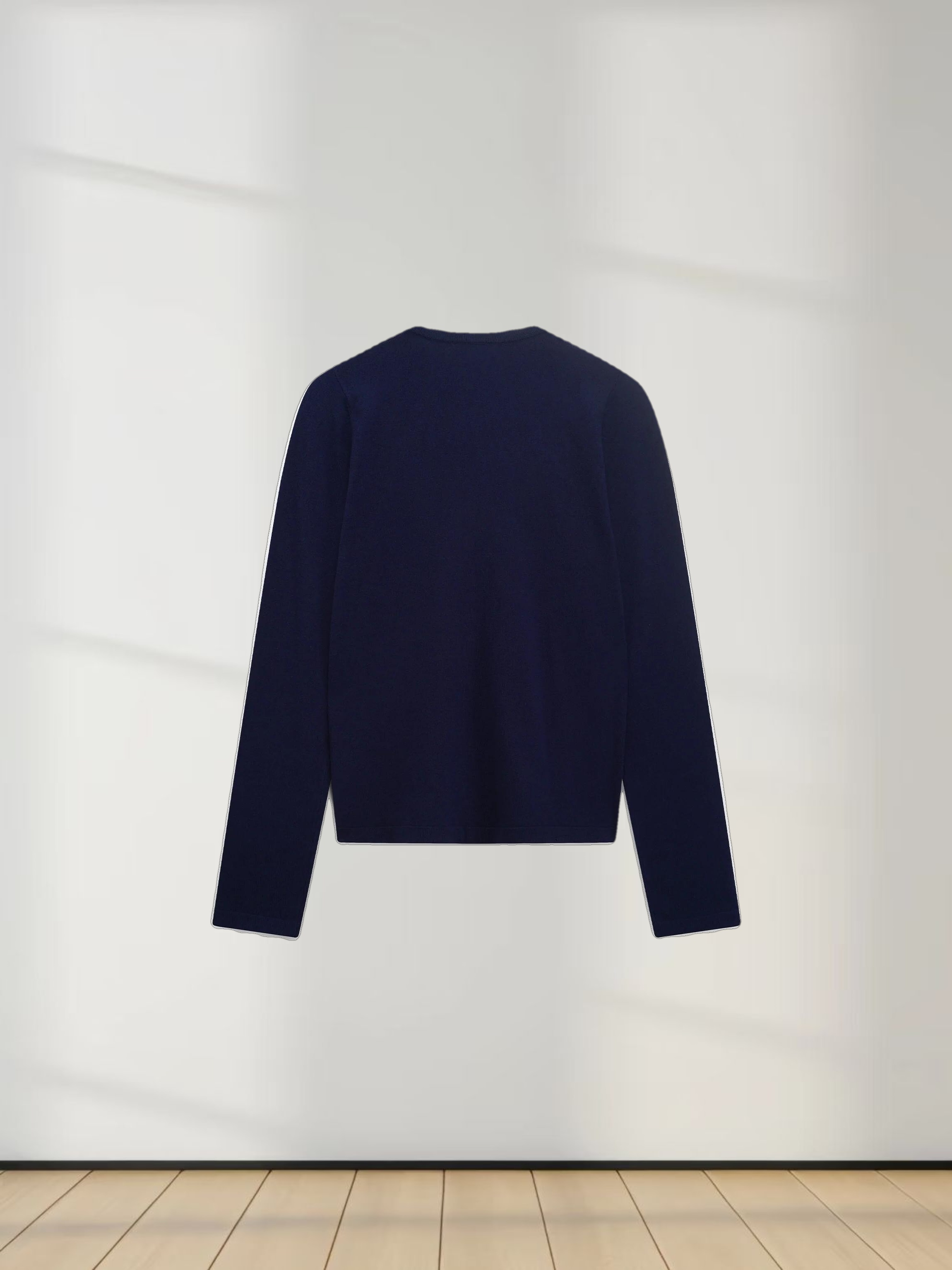 Crochet Puff Flower Sweater Set-Navy