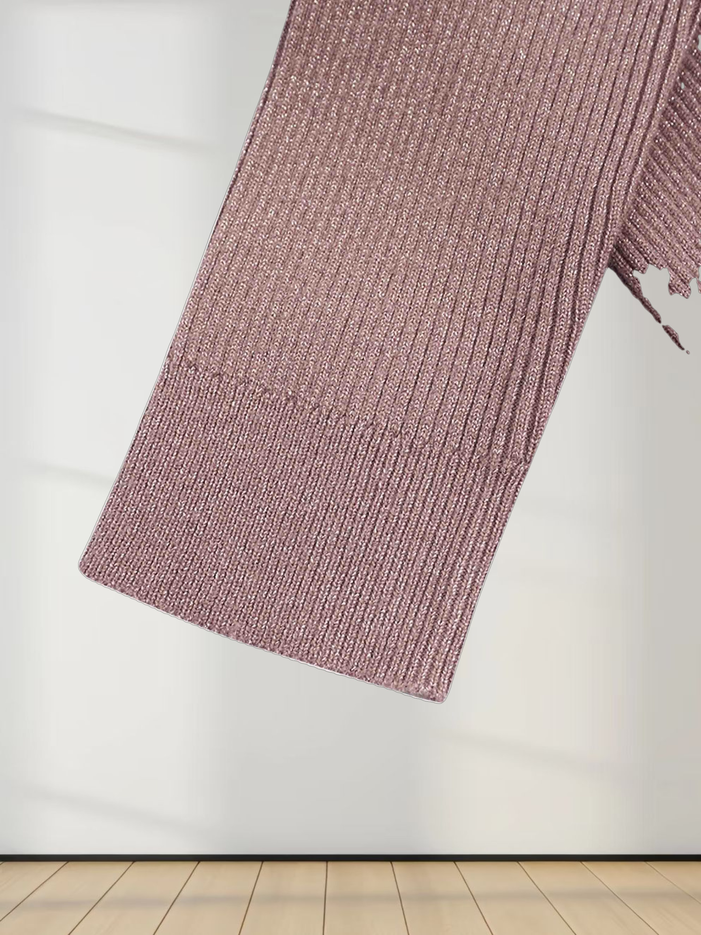 Lurex Ribbed Sweater-Mauve