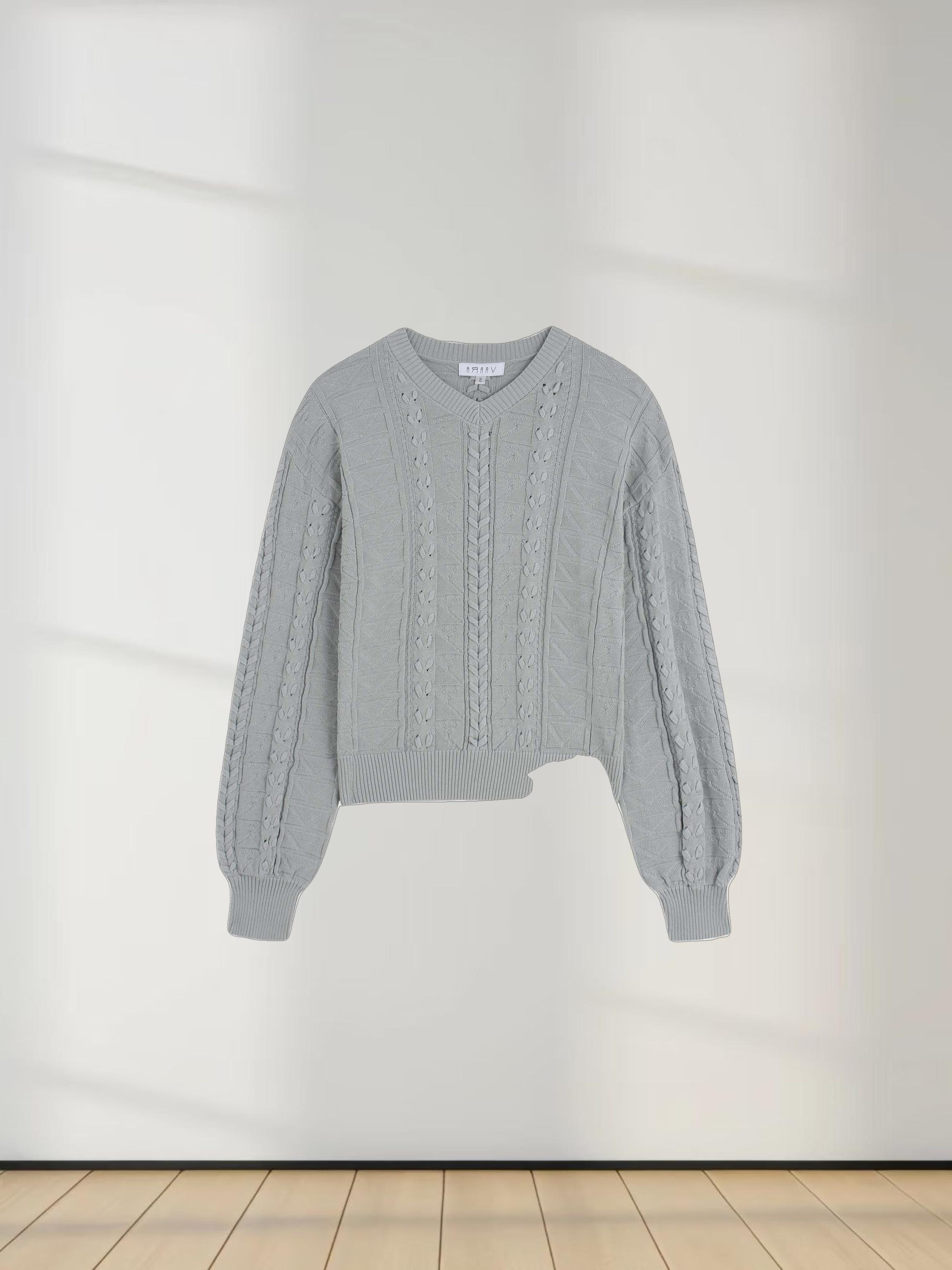 Cross Stitch Sweater-Slate Blue