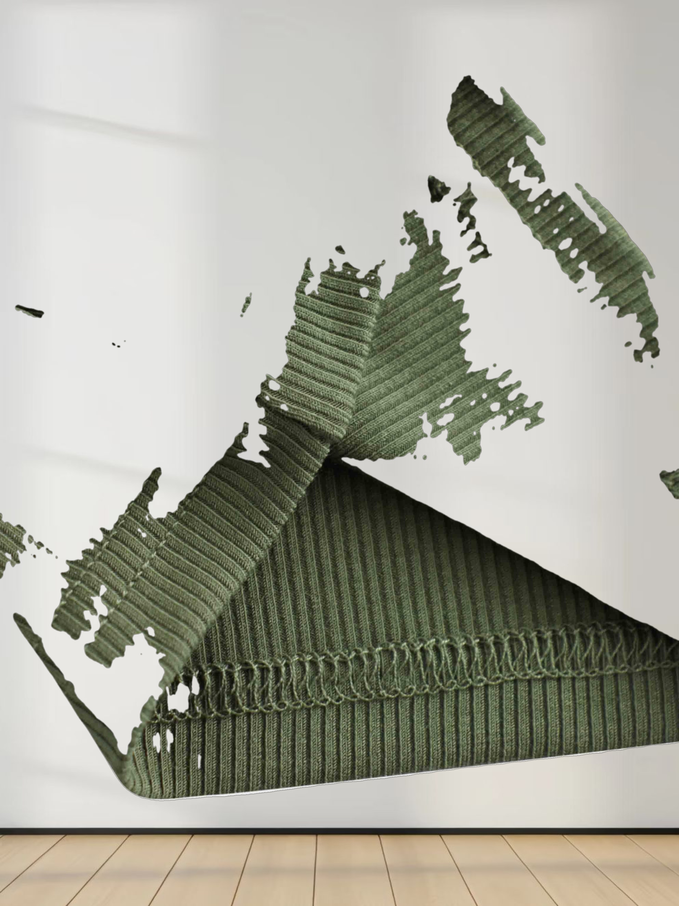 RIBBED HIGH V 3Q-CAMOUFLAGE GREEN